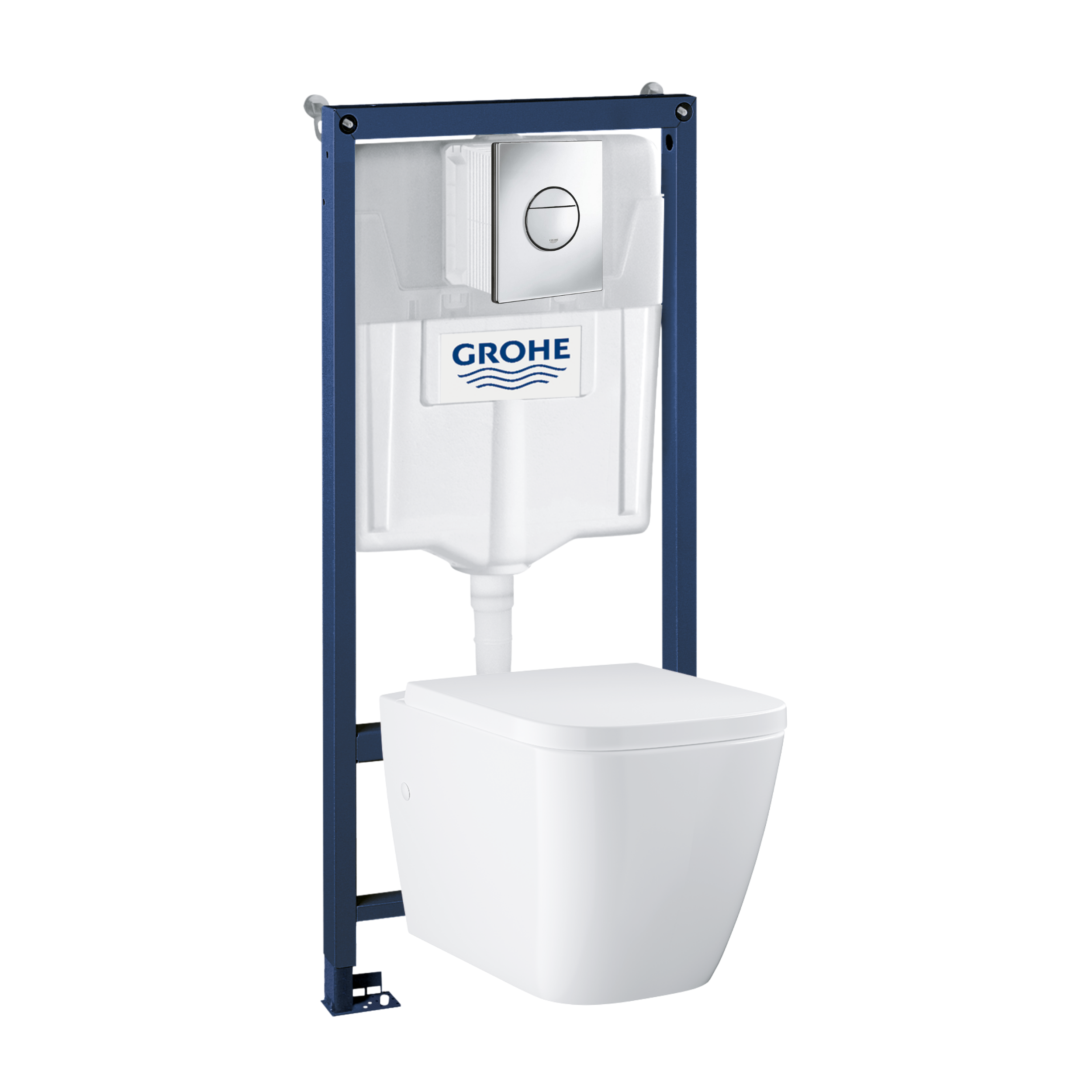 Zestaw podtynkowy WC Solido 3 w 1 miska WC CLOVA SQUARE przycisk SAIL chromowany GROHE