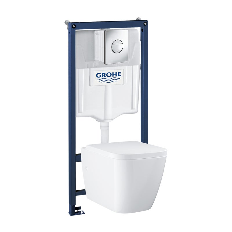 Zestaw podtynkowy WC Solido 3 w 1 miska WC CLOVA SQUARE przycisk SAIL chromowany GROHE