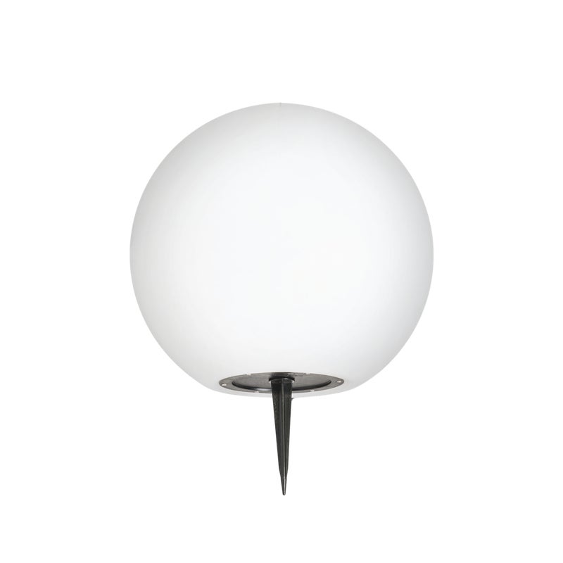 Lampa zewnętrzna solarna kula Mytor 25 lm RGBW 30 cm biała IP65