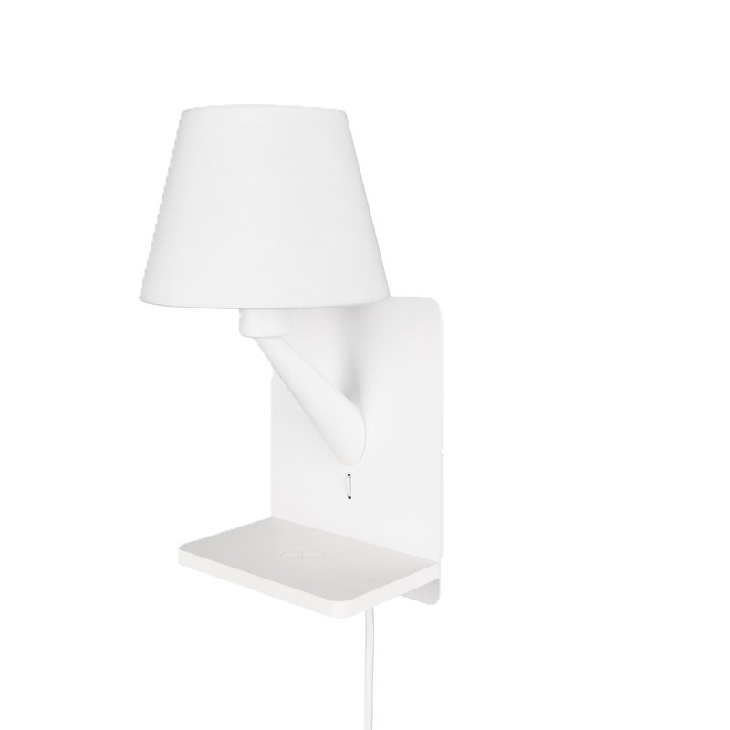 Kinkiet Comfort E14 z indukcyjną ładowarką, port USB biały Trio Lighting Inter