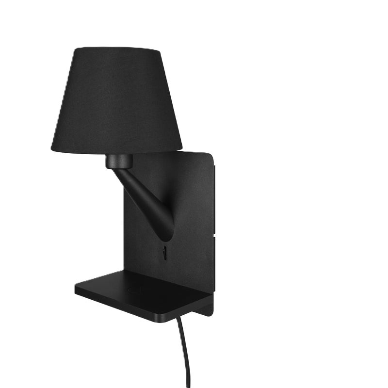 Kinkiet Comfort E14 z indukcyjną ładowarką, port USB czarny Trio Lighting Inter