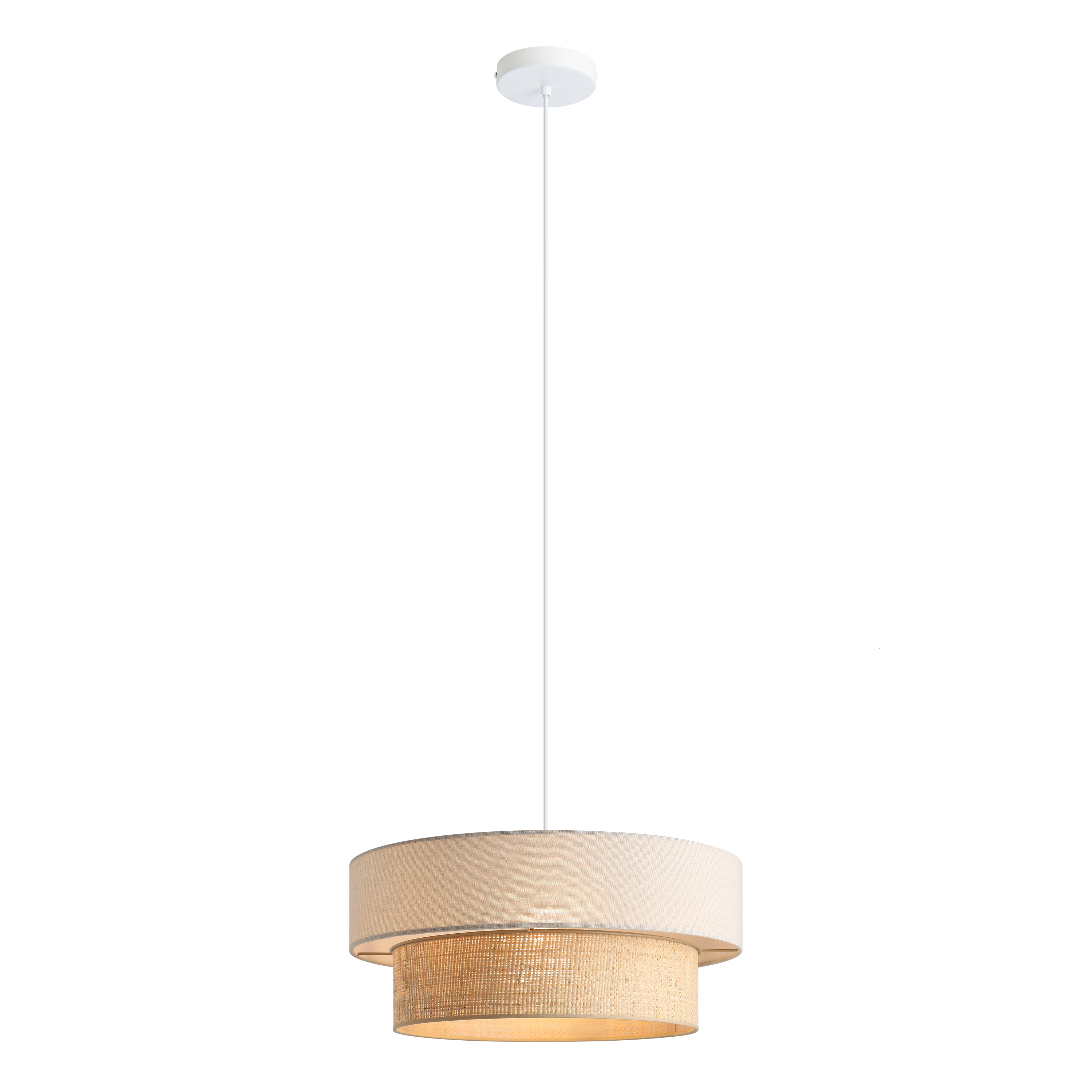 Lampa wisząca z abażurem Datia 2 Len Rafia średnica 45 cm E27 Inspire