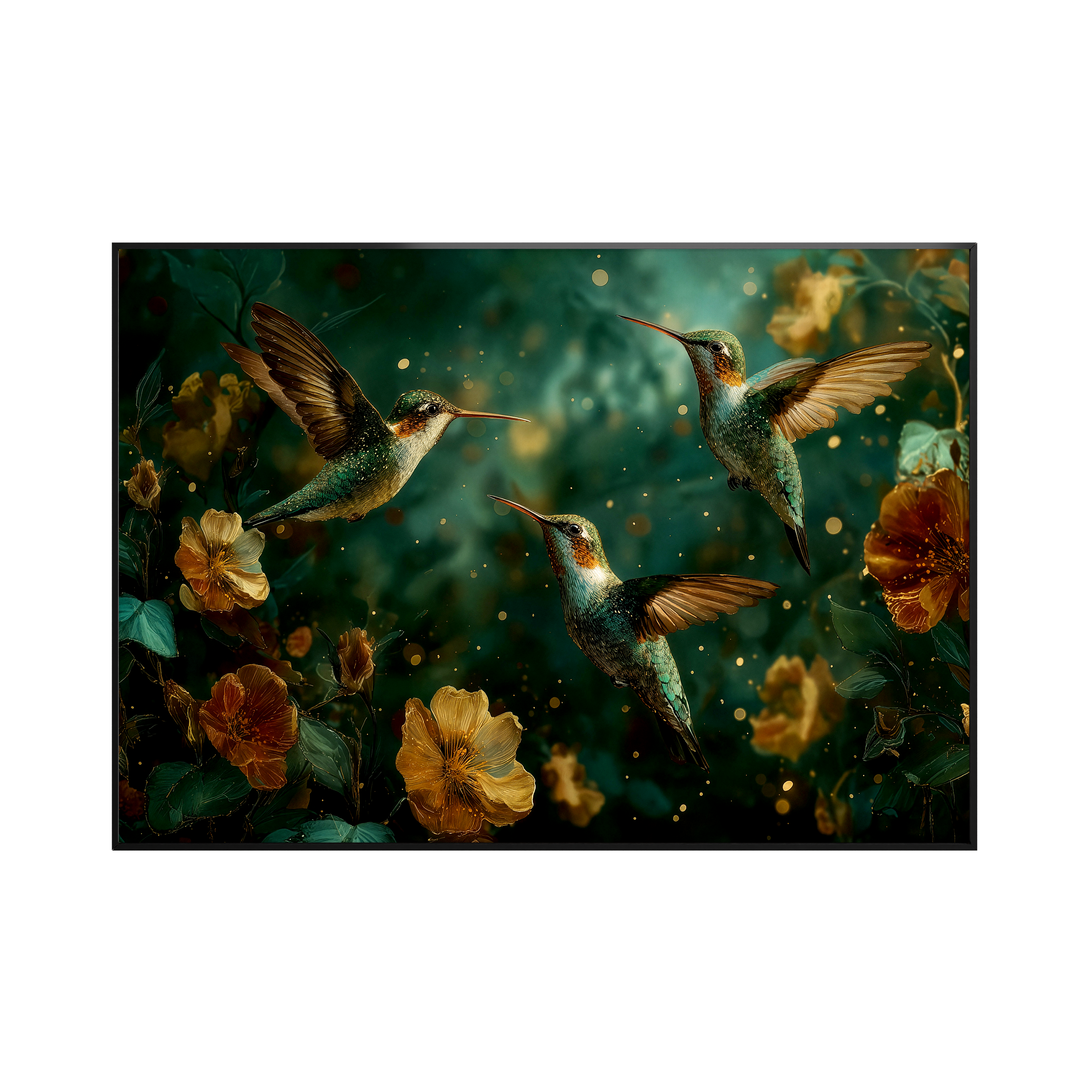 Obraz na Płótnie Canvas Gilded Fantasy Kolibry FA070 70x100 cm