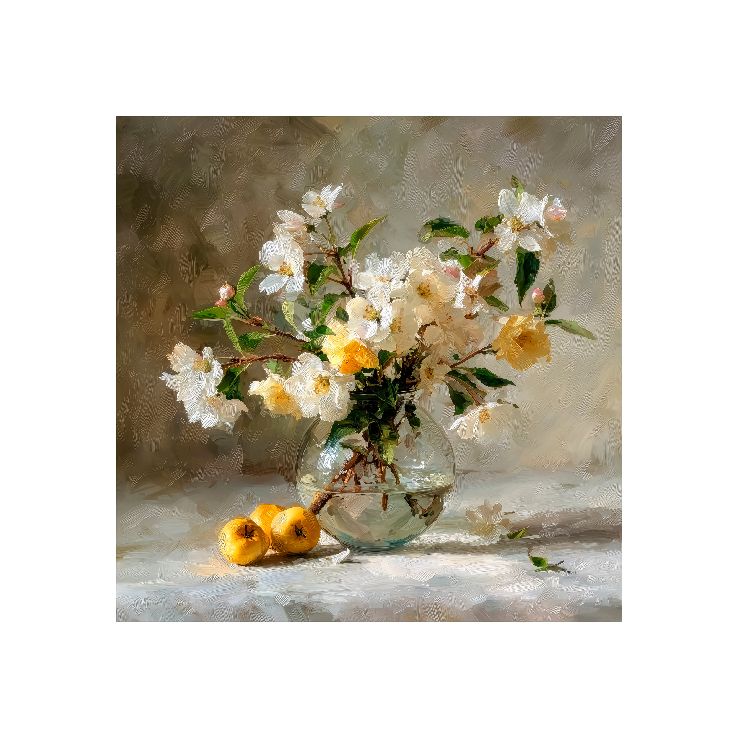 Obraz na Płótnie Canvas Apple Flowers Kwiaty Jabłoni w wazonie ST940 60x60 cm