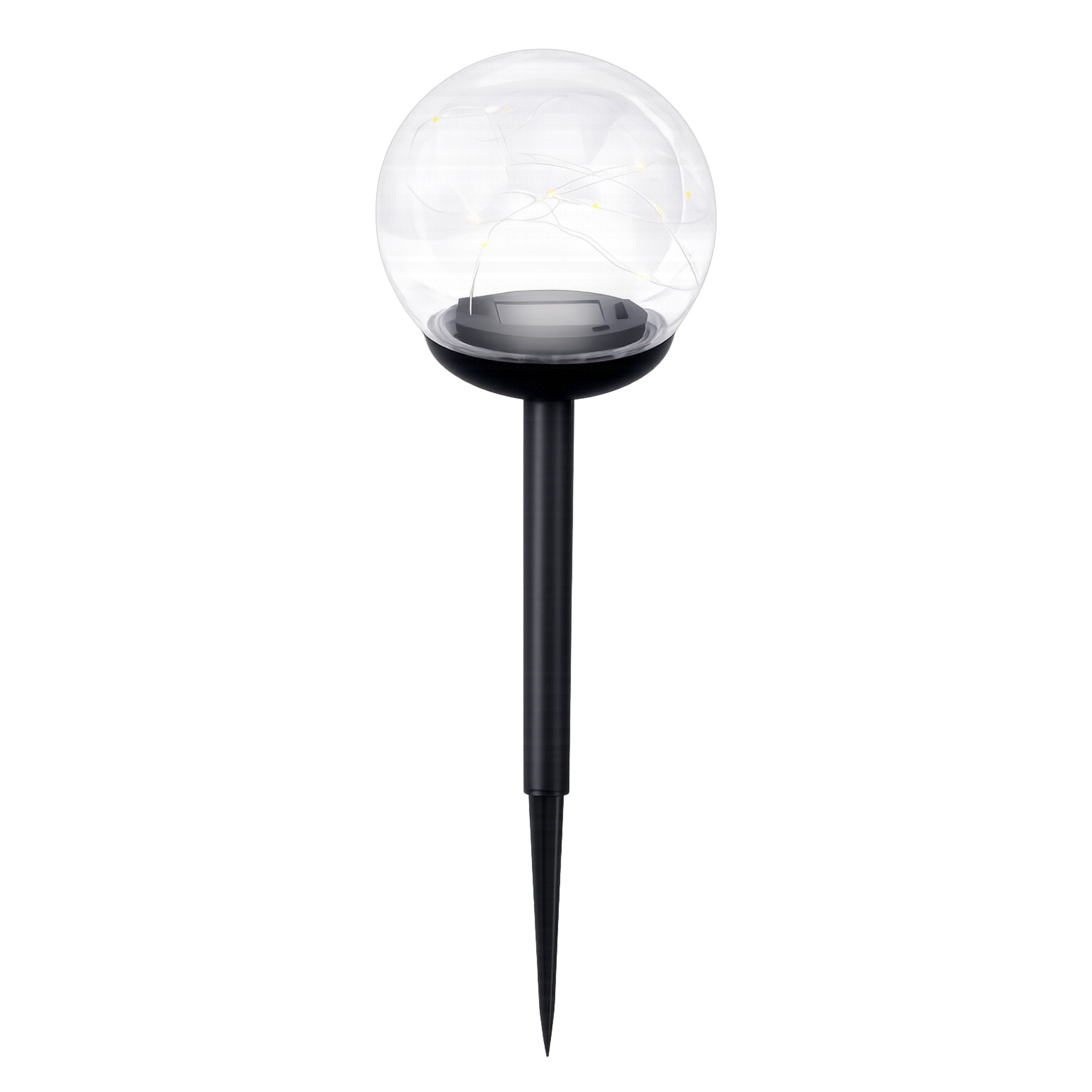 Lampa wbijana solarna Stella LED 2 lm ciepła barwa śr. 10 cm IP44 przezroczysta kula Volteno