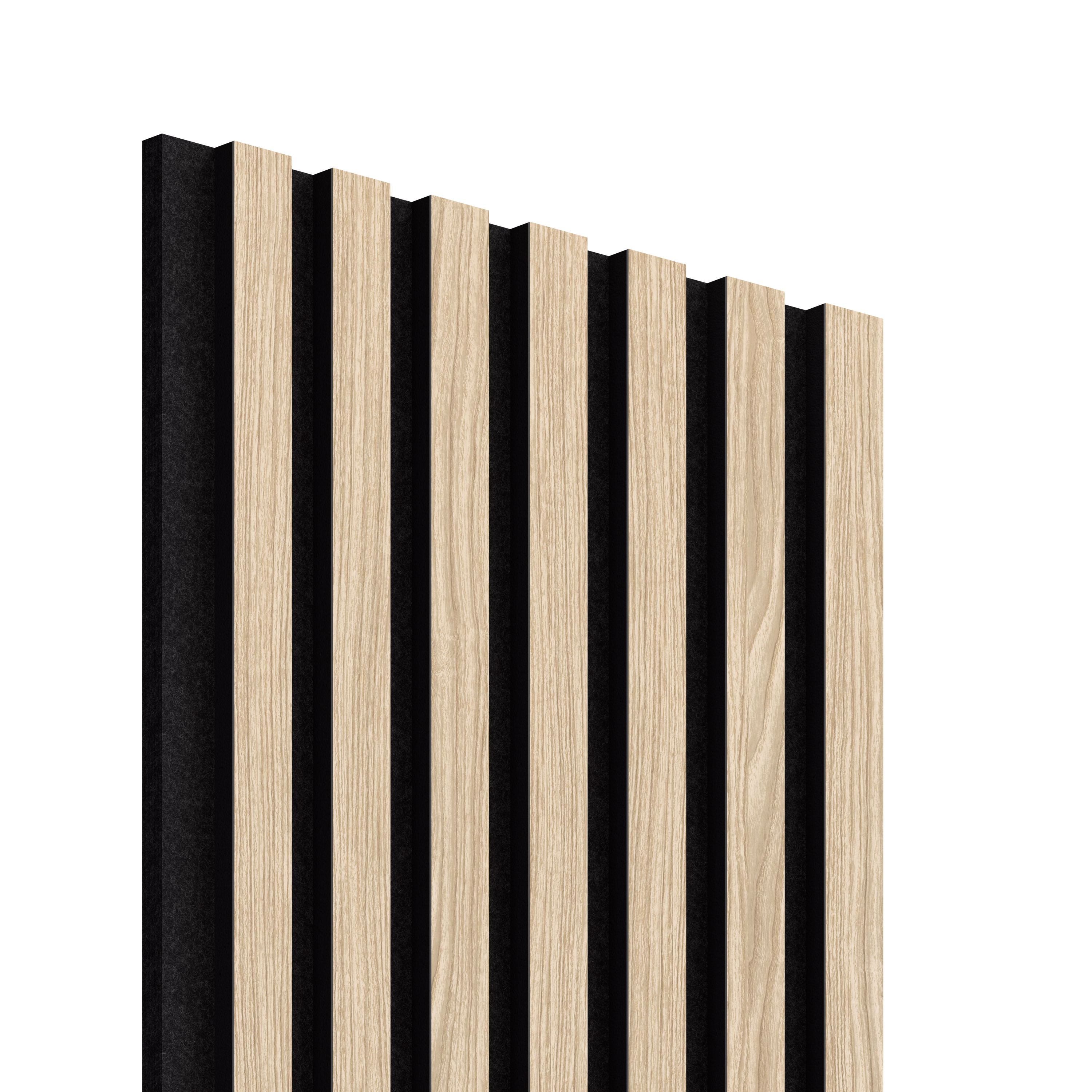 Panele ścienne lamele fornirowane 270x30 cm Rustic Brown fornir jasny dębowy na czarnym filcu 7 lameli