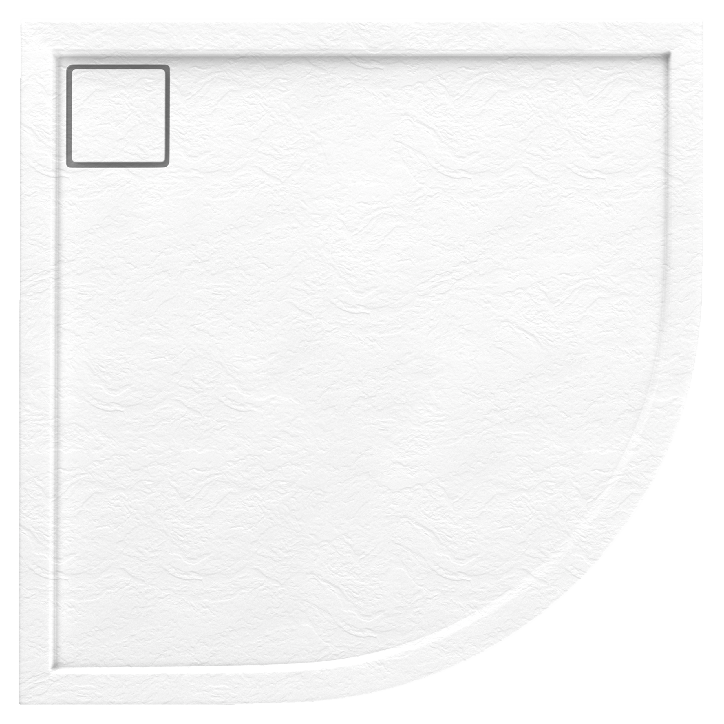 Brodzik półokrąły Schedpol Magnetic 90 × 90 x 5 cm biały kamień