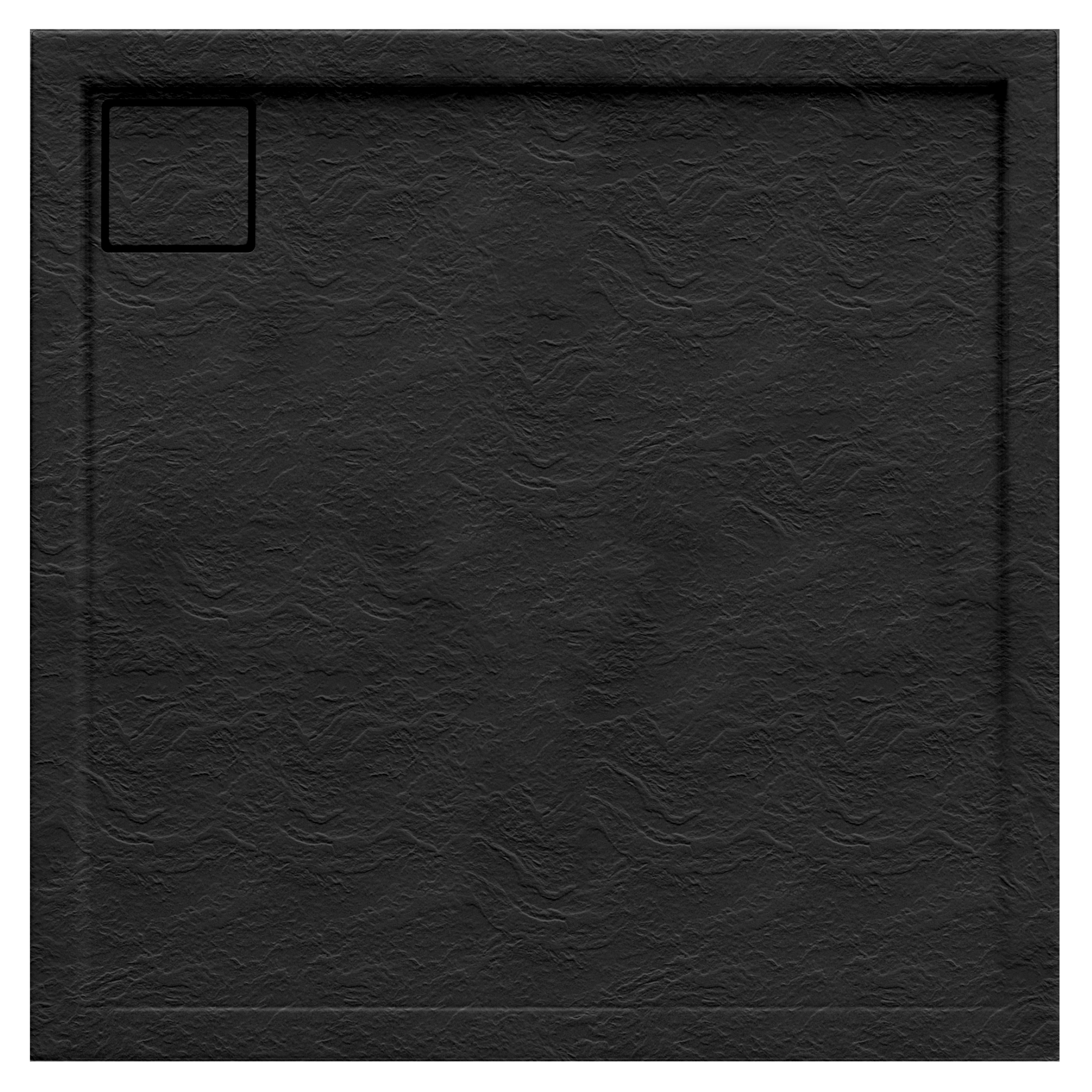 Brodzik kwadratowy Schedpol Magnetic 90 × 90 x 5 cm czarny kamień