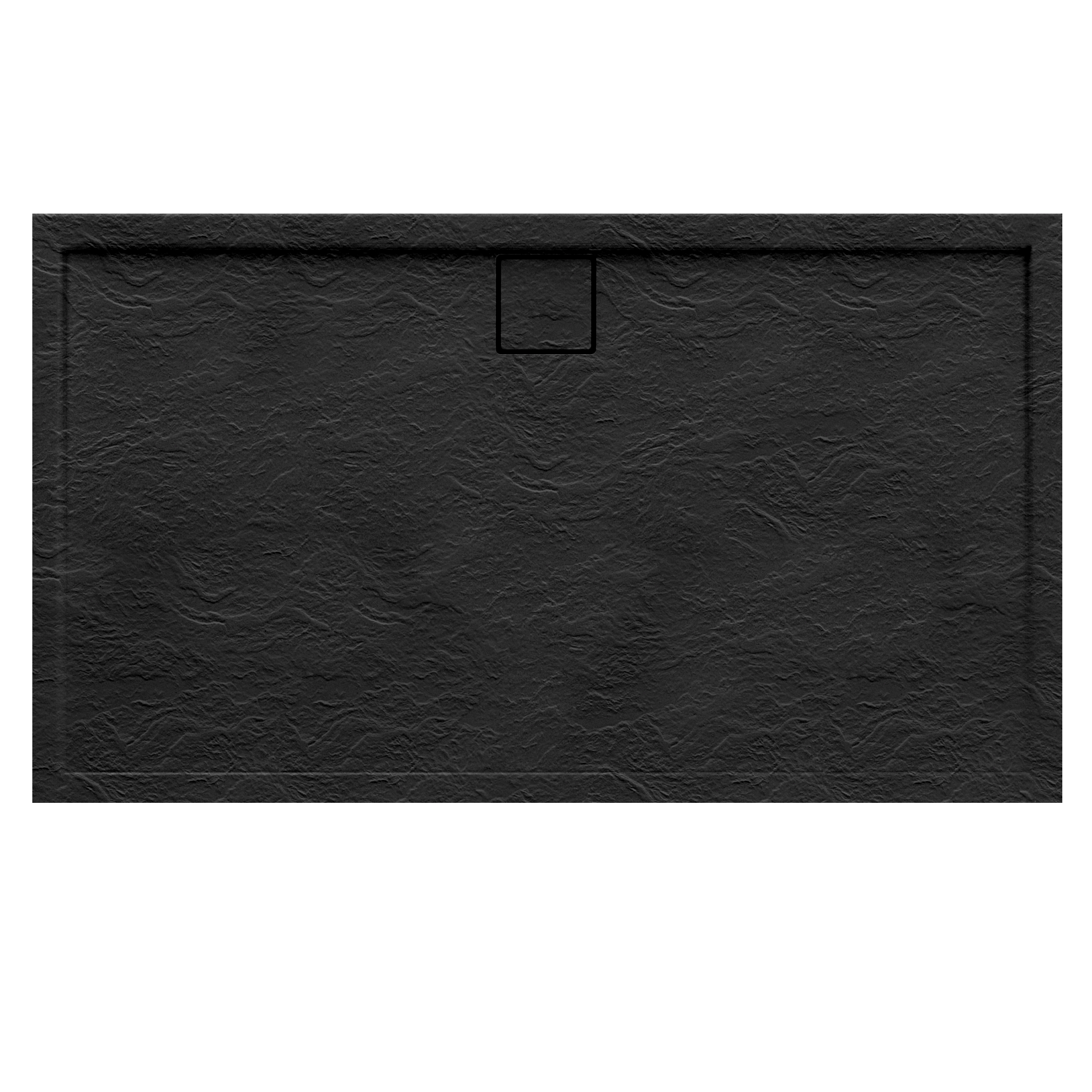 Brodzik prostokątny Schedpol Magnetic 80 × 140 x 5 cm czarny kamień