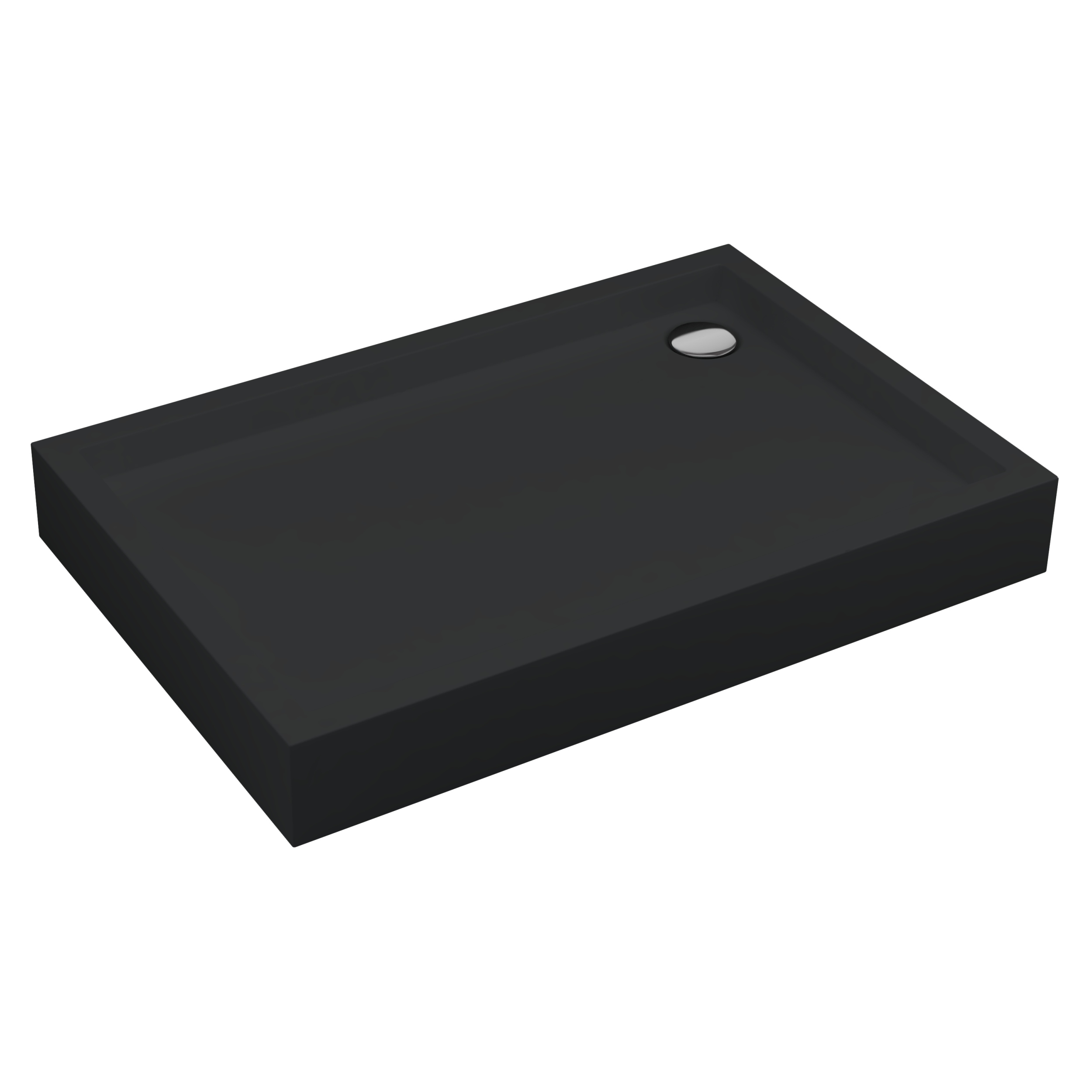 Brodzik prostokątny Schedpol Sinergid 120 × 90 x 16 cm czarny mat