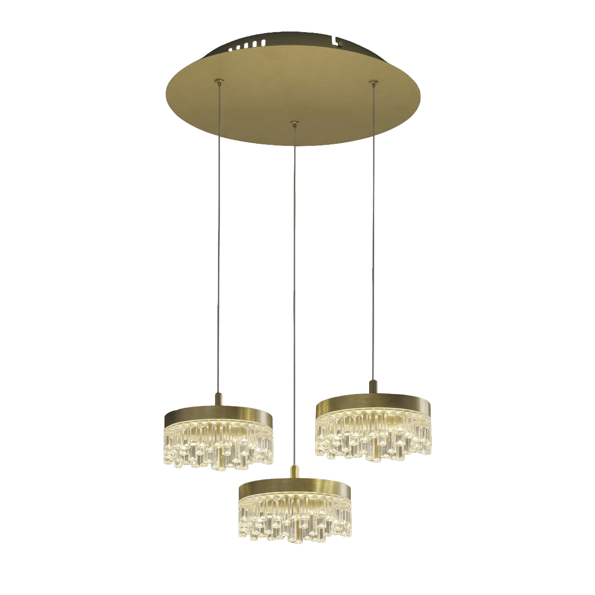 Lampa wisząca Preciosa 3xLED 1410 lm 18W barwa neutralna złota Milagro