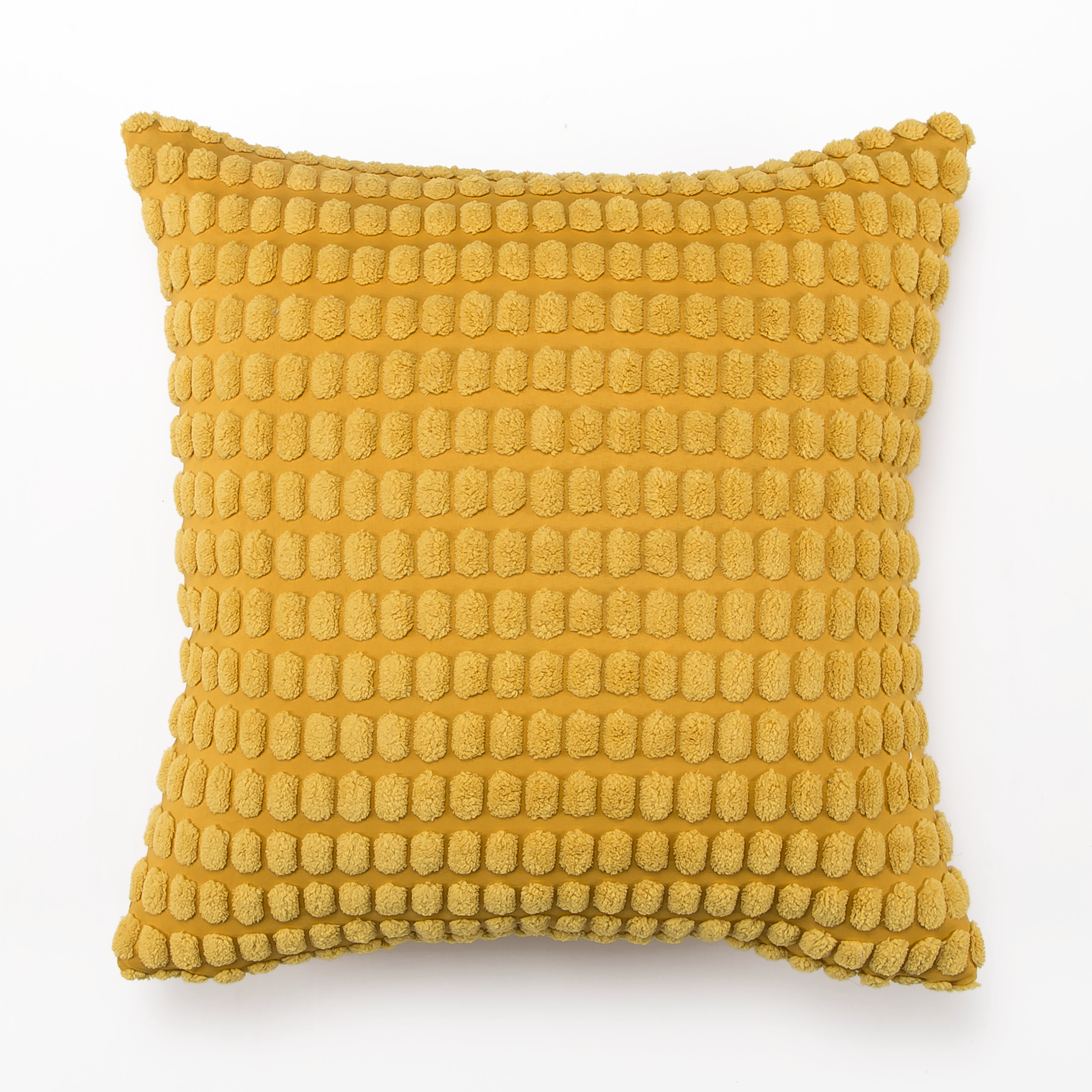 Poszewka na poduszkę strukturalna Golfy musztardowa 45 x 45 cm Inspire
