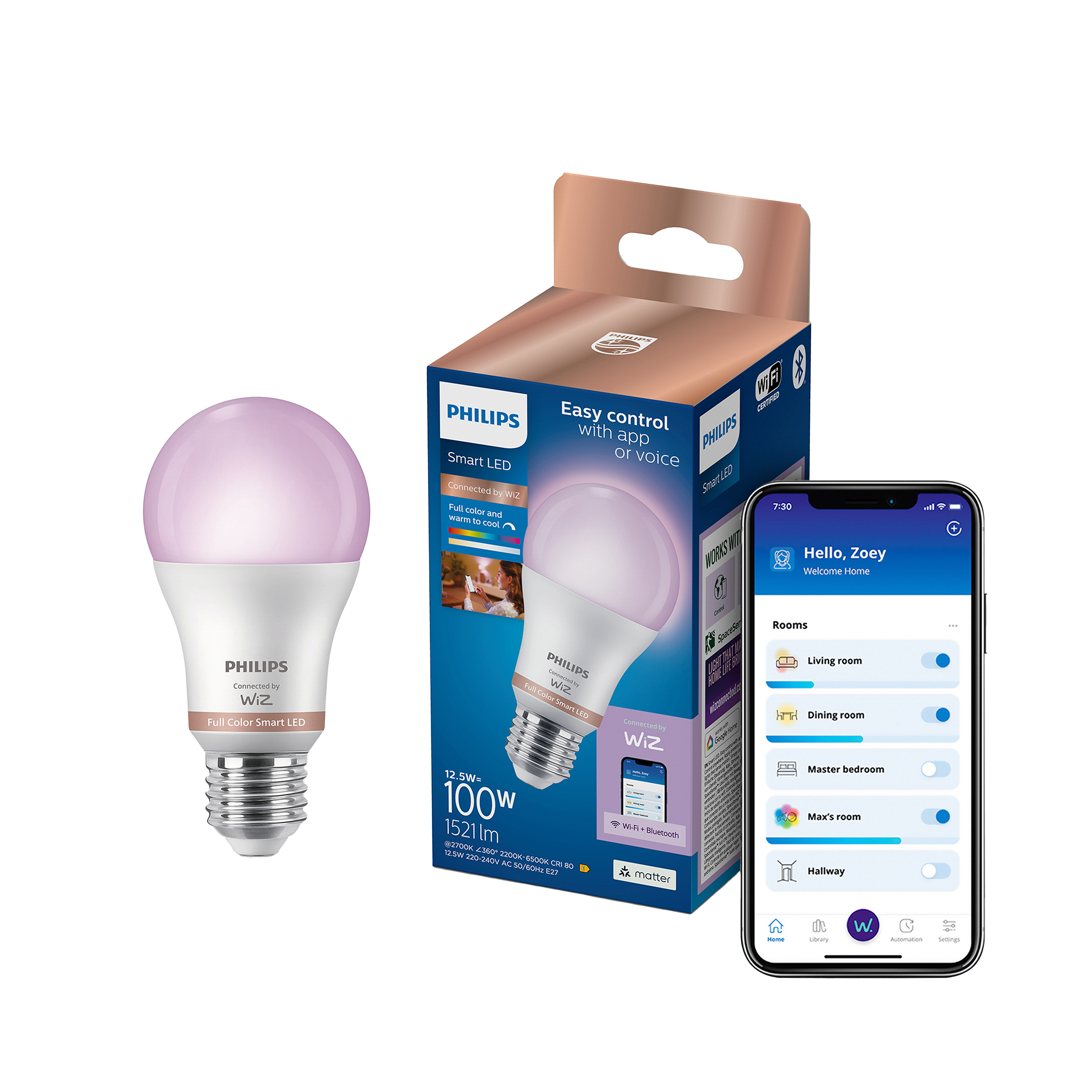 Żarówka LED E27 13 W = 100 W 1521 lm RGB Philips