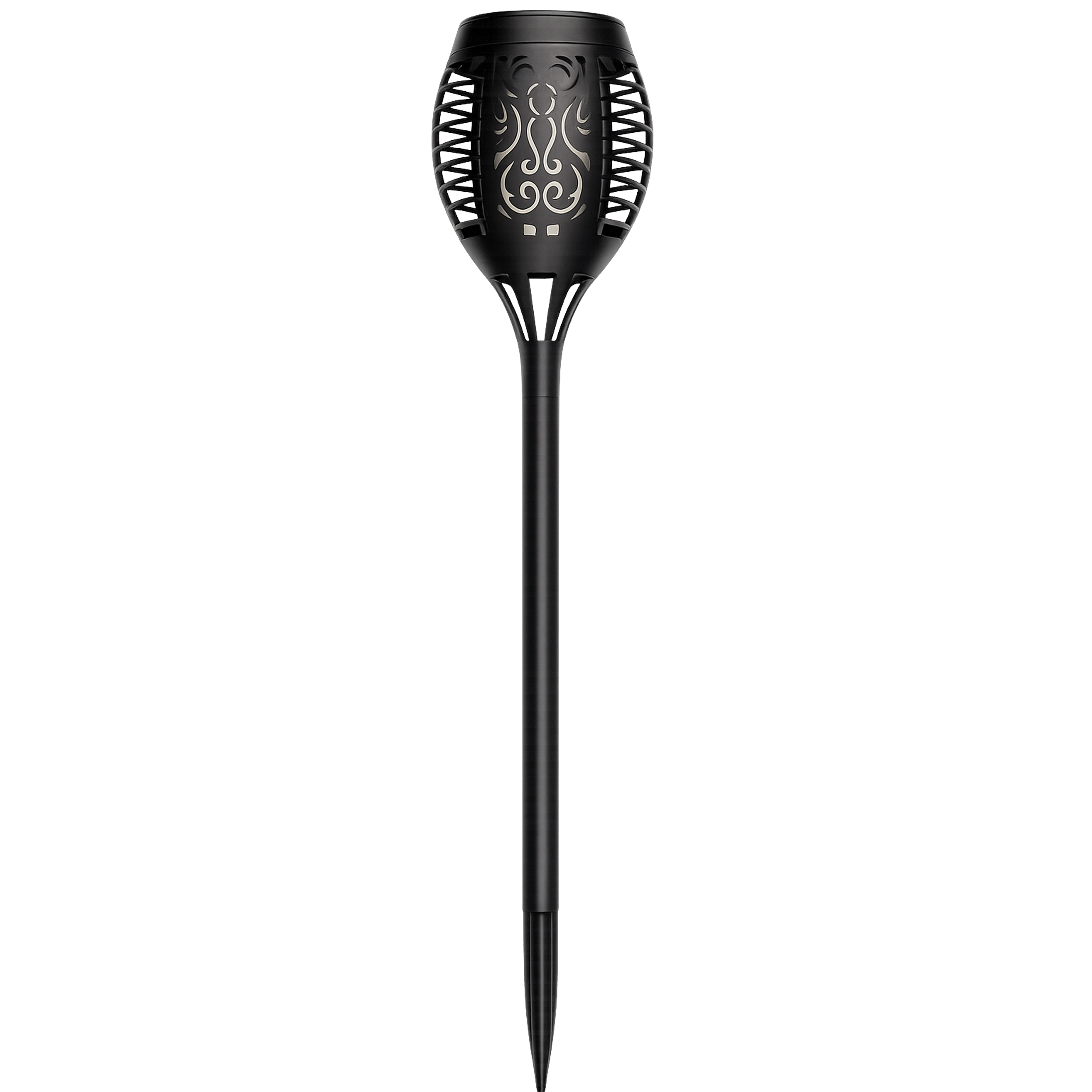Lampa solarna wbijana pochodnia 20 lm barwa ciepła 44.5 cm czarna IP44 Volteno