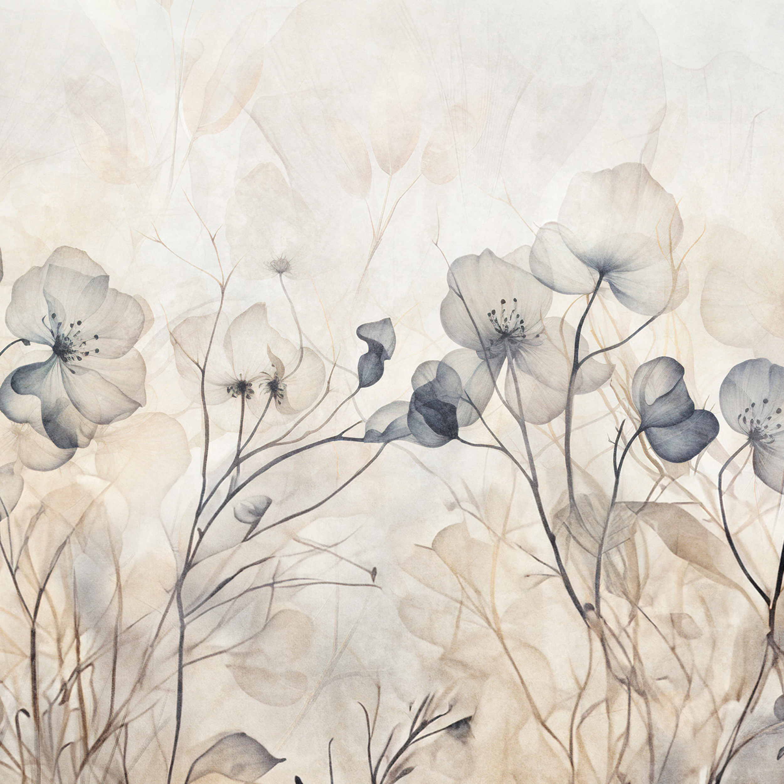 Mural Bloom wzór roślinny 300 x 280 cm struktura płótna
