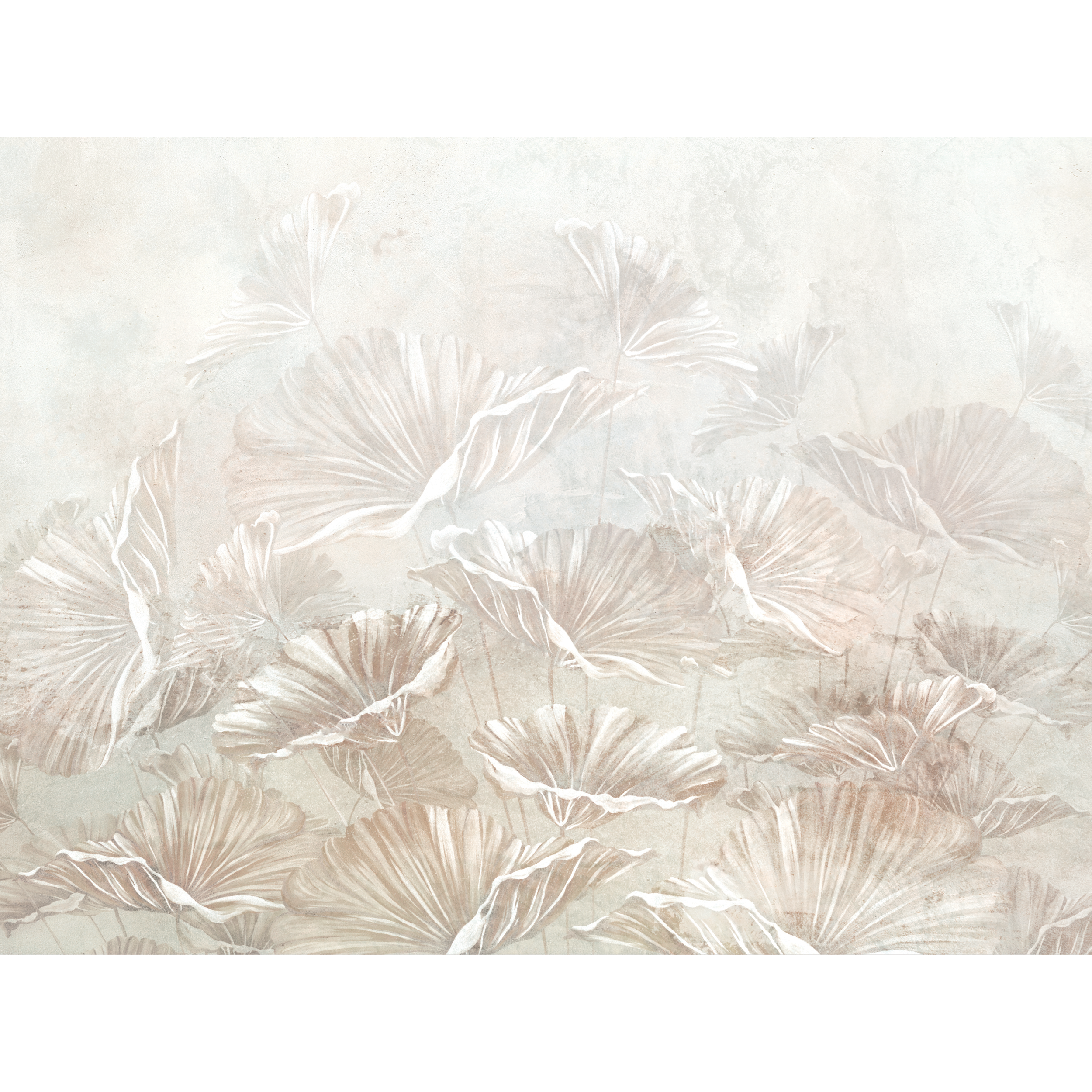 Mural Calm wzór roślinny 400 x 280 cm delikatna struktura