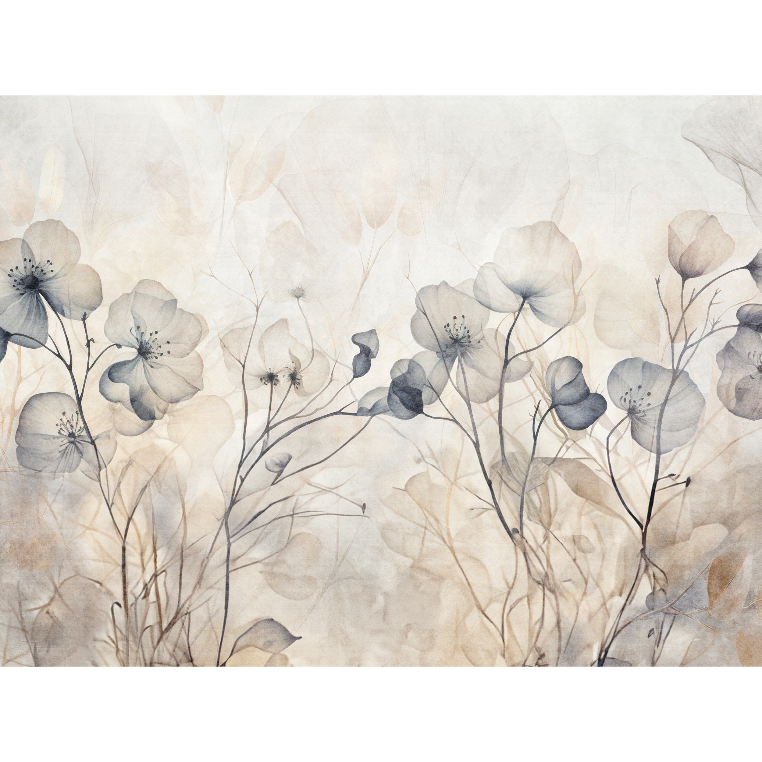 Mural Bloom wzór roślinny 400 x 280 cm delikatna struktura