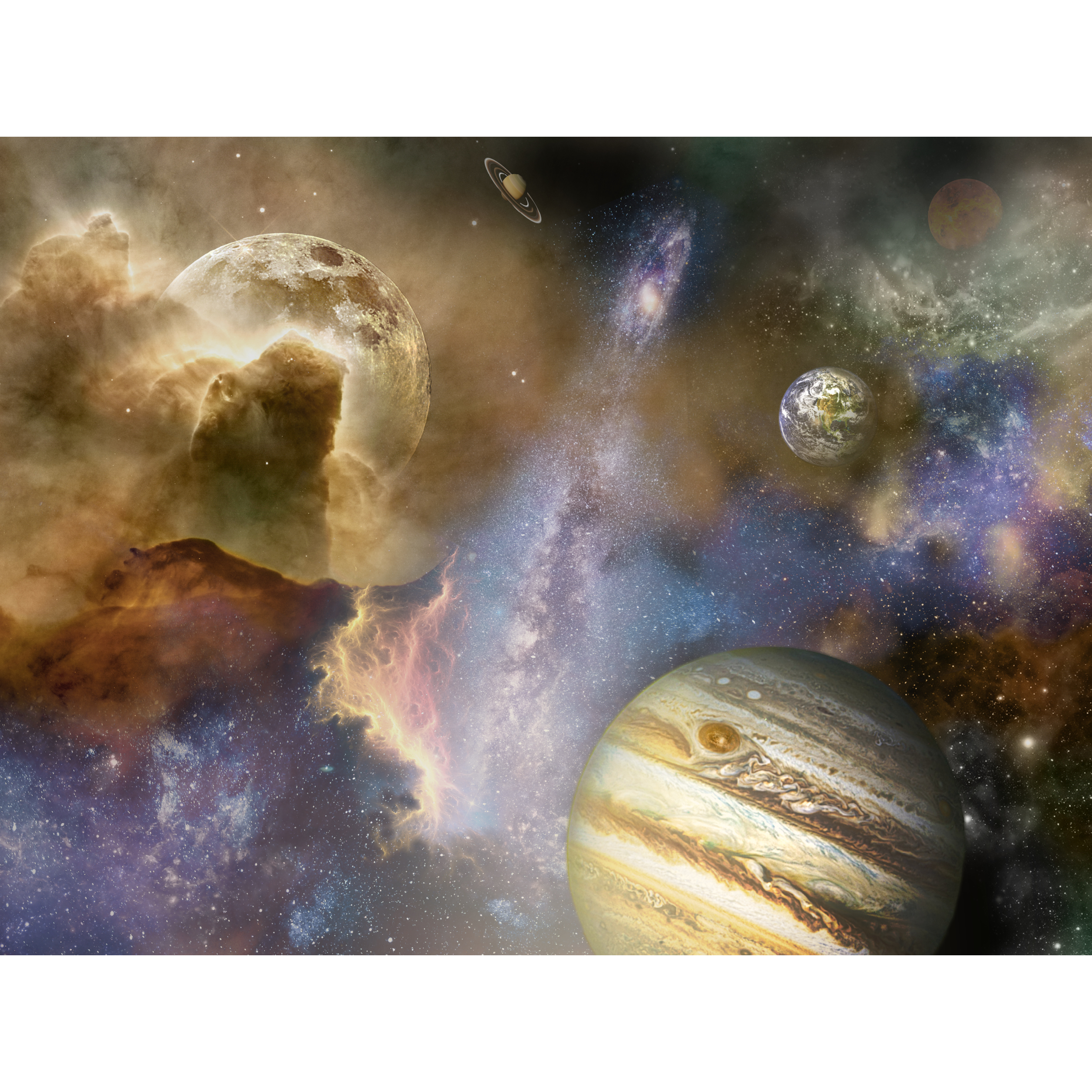 Mural Galactic Planety 400 x 280 cm struktura Art