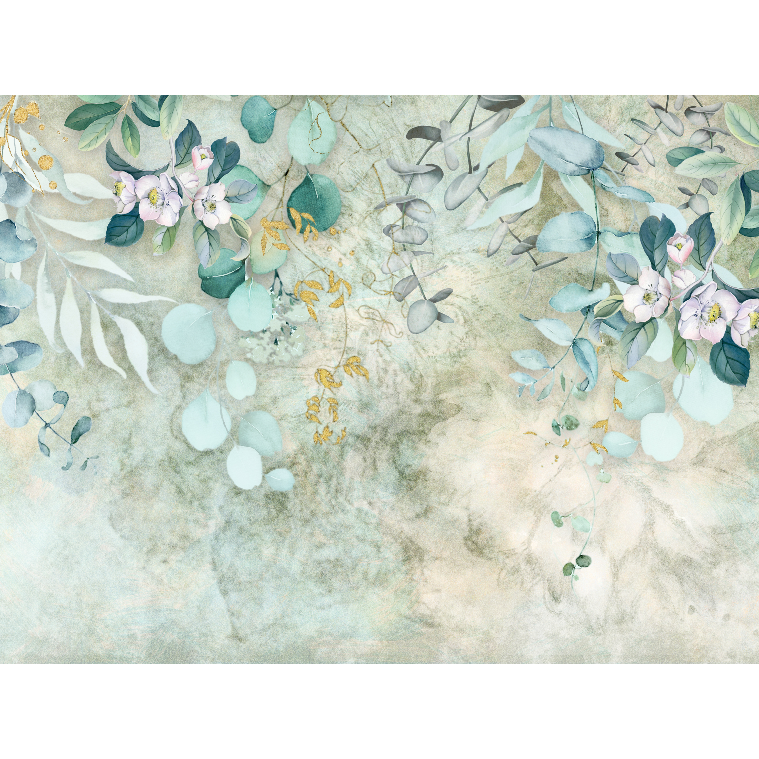 Mural Sky Flowers 400 x 280 cm struktura Art