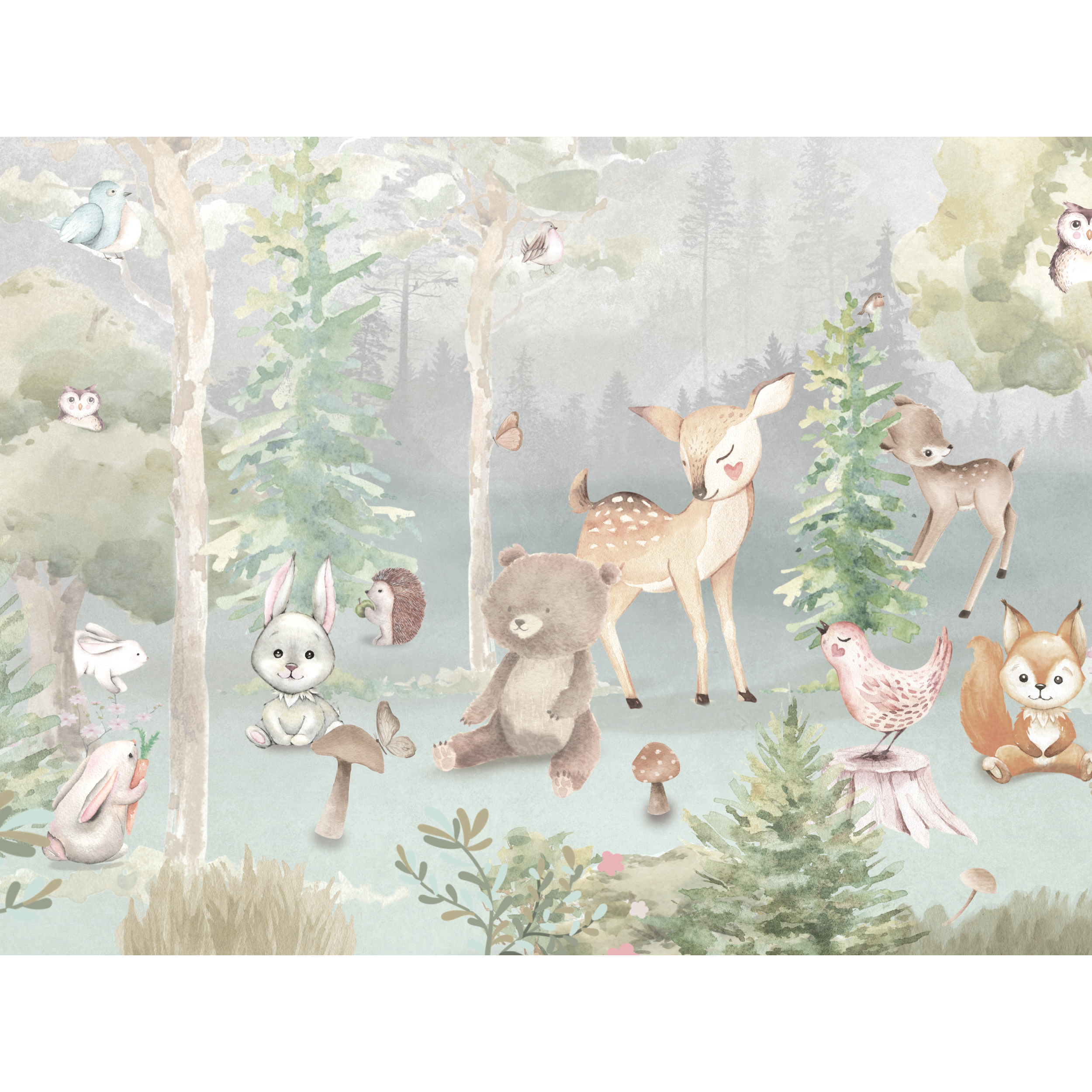 Mural dziecięcy Bambi leśna polana 400 x 280 cm struktura Art
