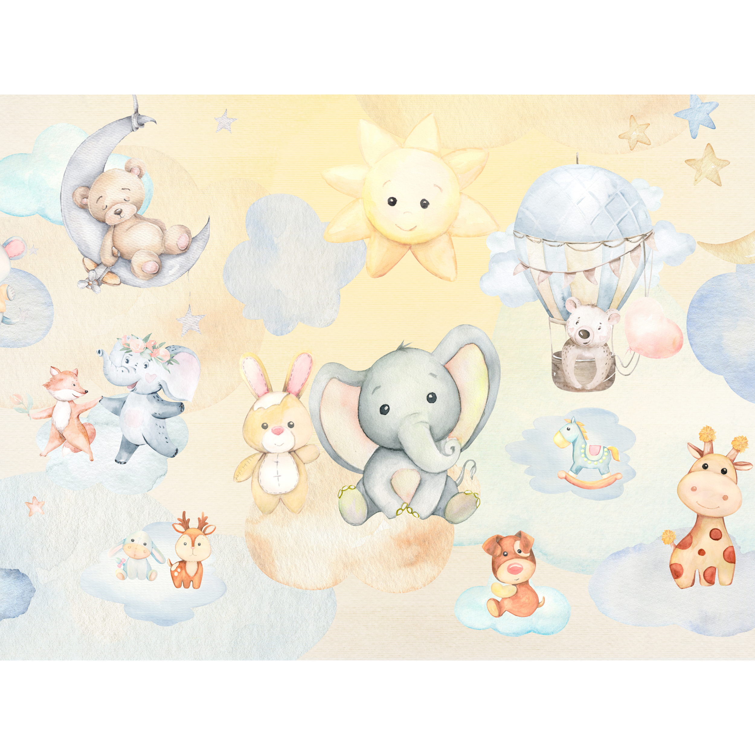 Mural dziecięcy Dream w chmurach 400 x 280 cm struktura Art