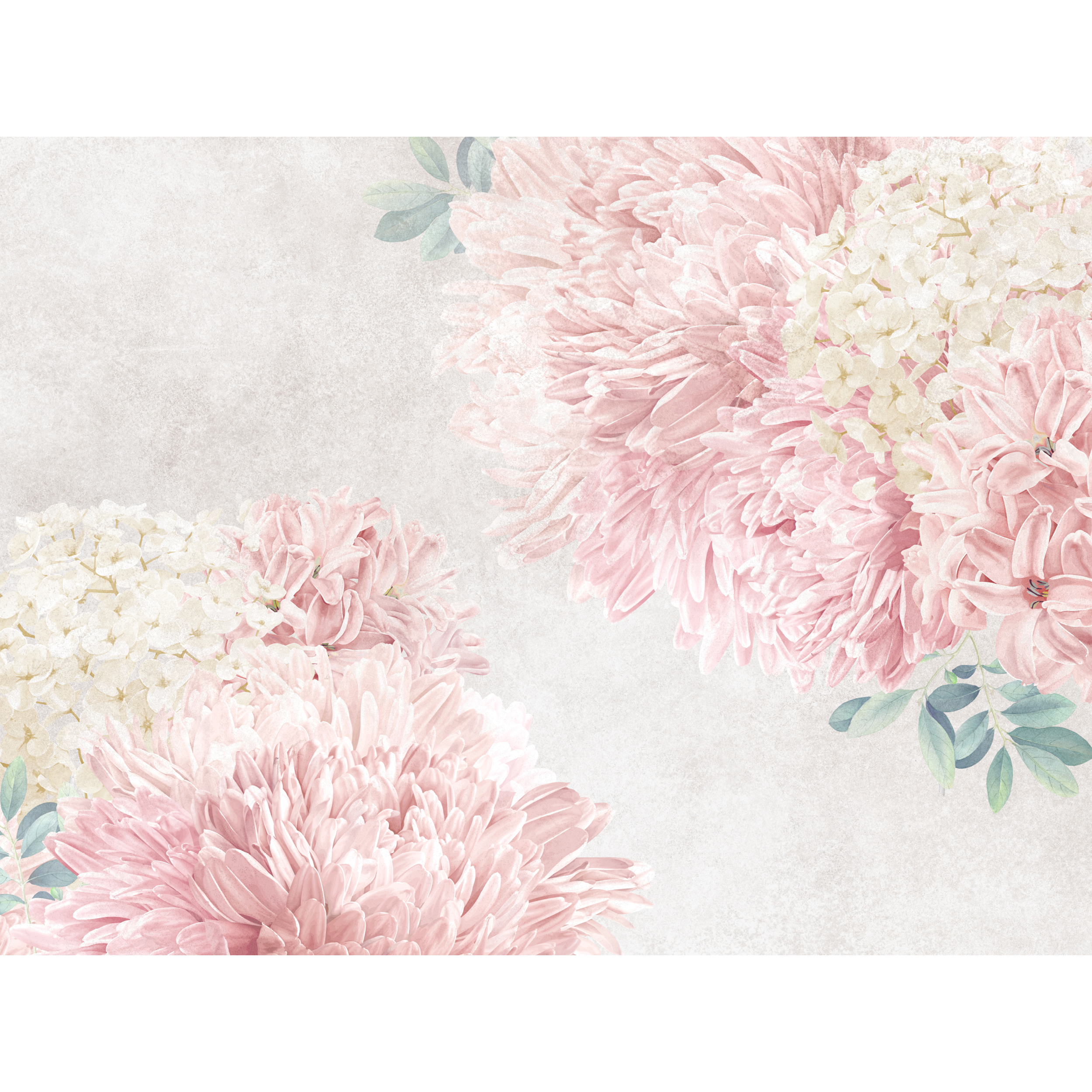 Mural Pink kwiaty pastele 400 x 280 cm struktura Art