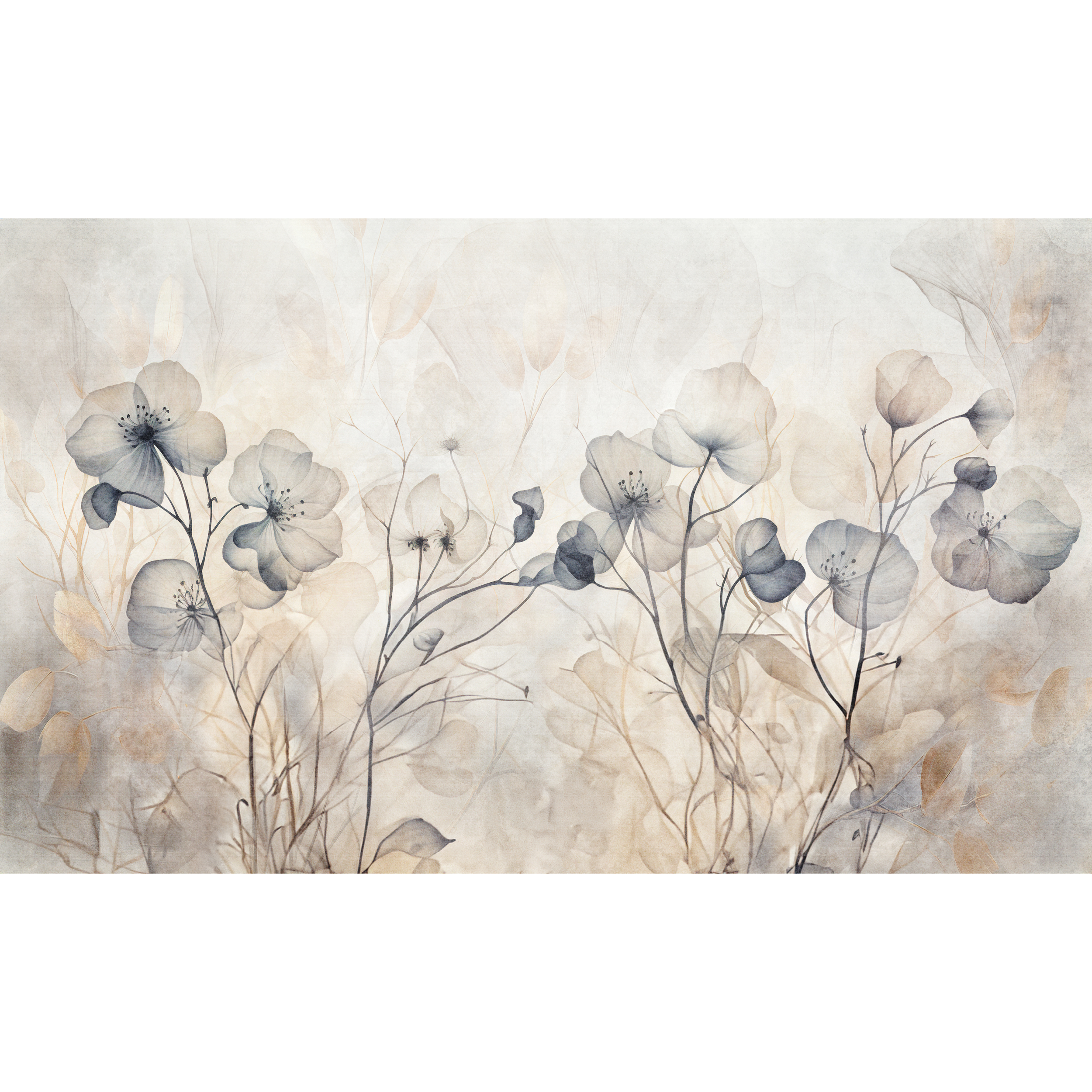 Mural Bloom wzór roślinny 500 x 280 cm delikatna struktura