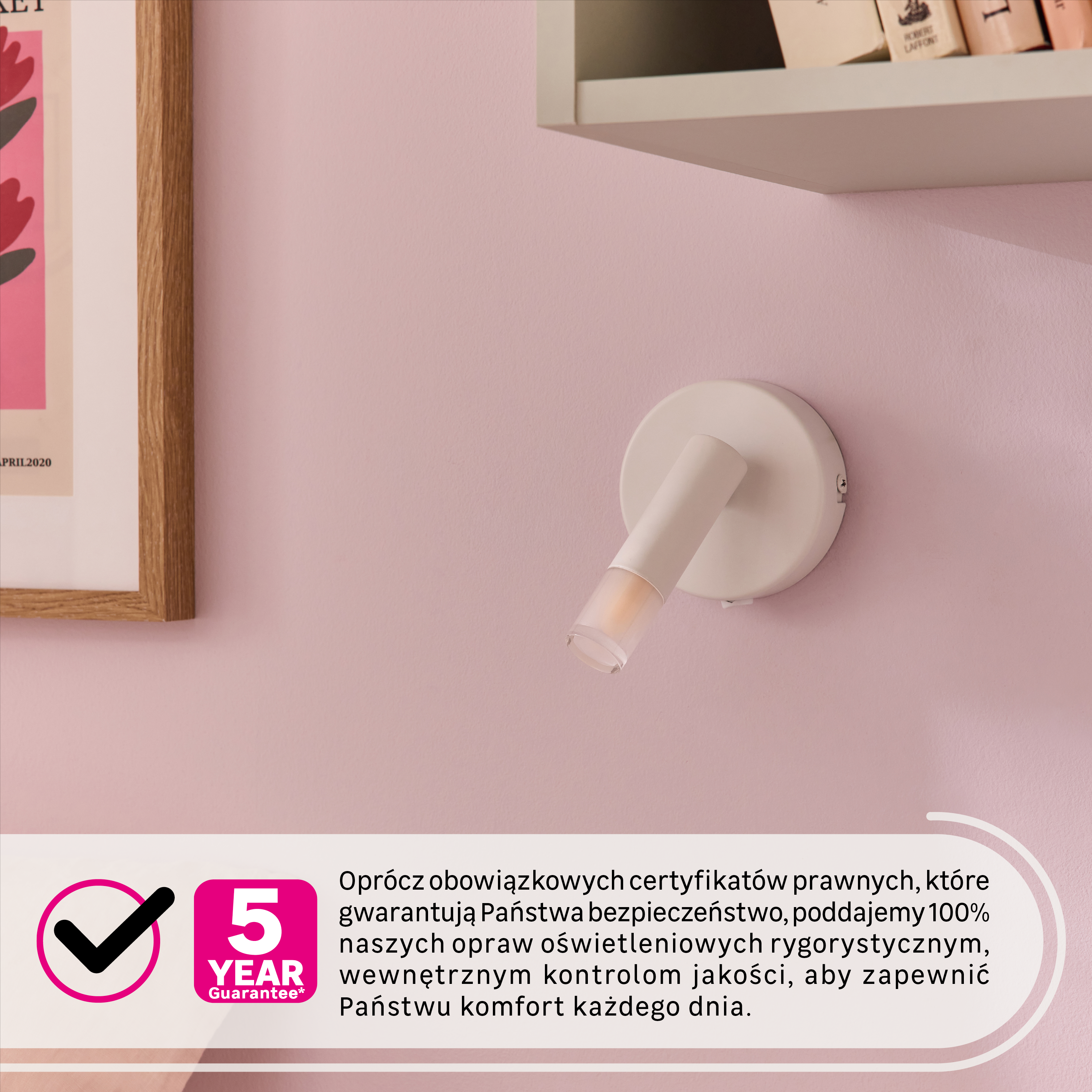 Kinkiet wewnętrzny Adena biały średnica 10.5 cm 1xG9