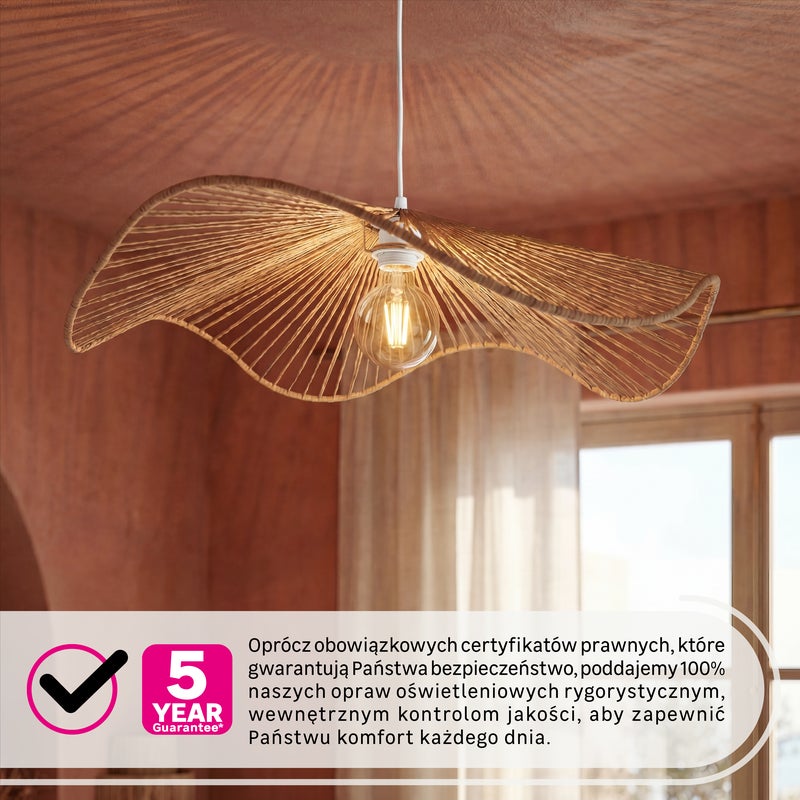 Lampa wisząca Dafna natura średnica 50 cm E27 Inspire