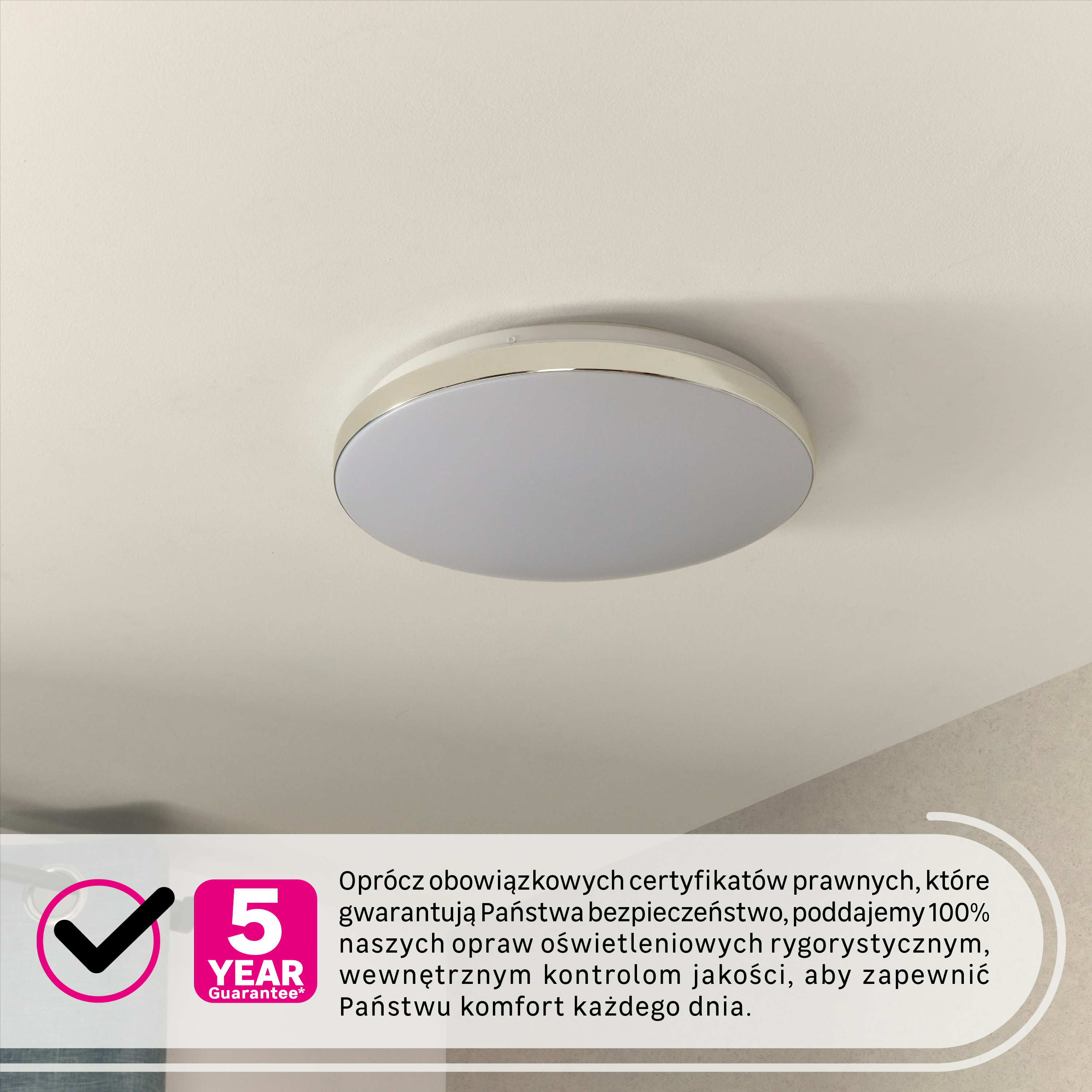 Plafon LED Hanna 1800 lm 16W barwa neutralna 33.5 cm srebrny Inspire