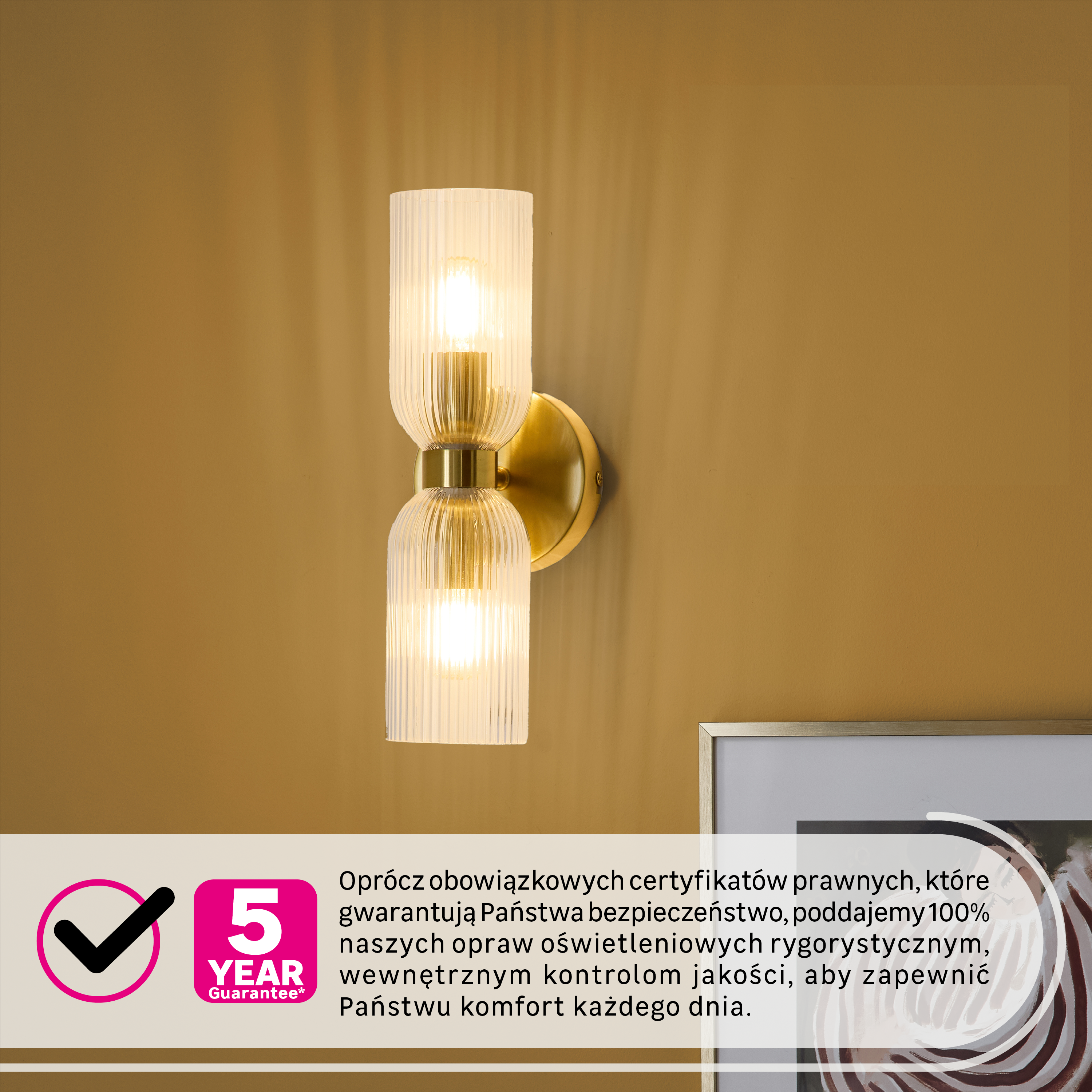 Kinkiet Dipsy 2xE14 20W wys. 30 cm mosiądz Inspire
