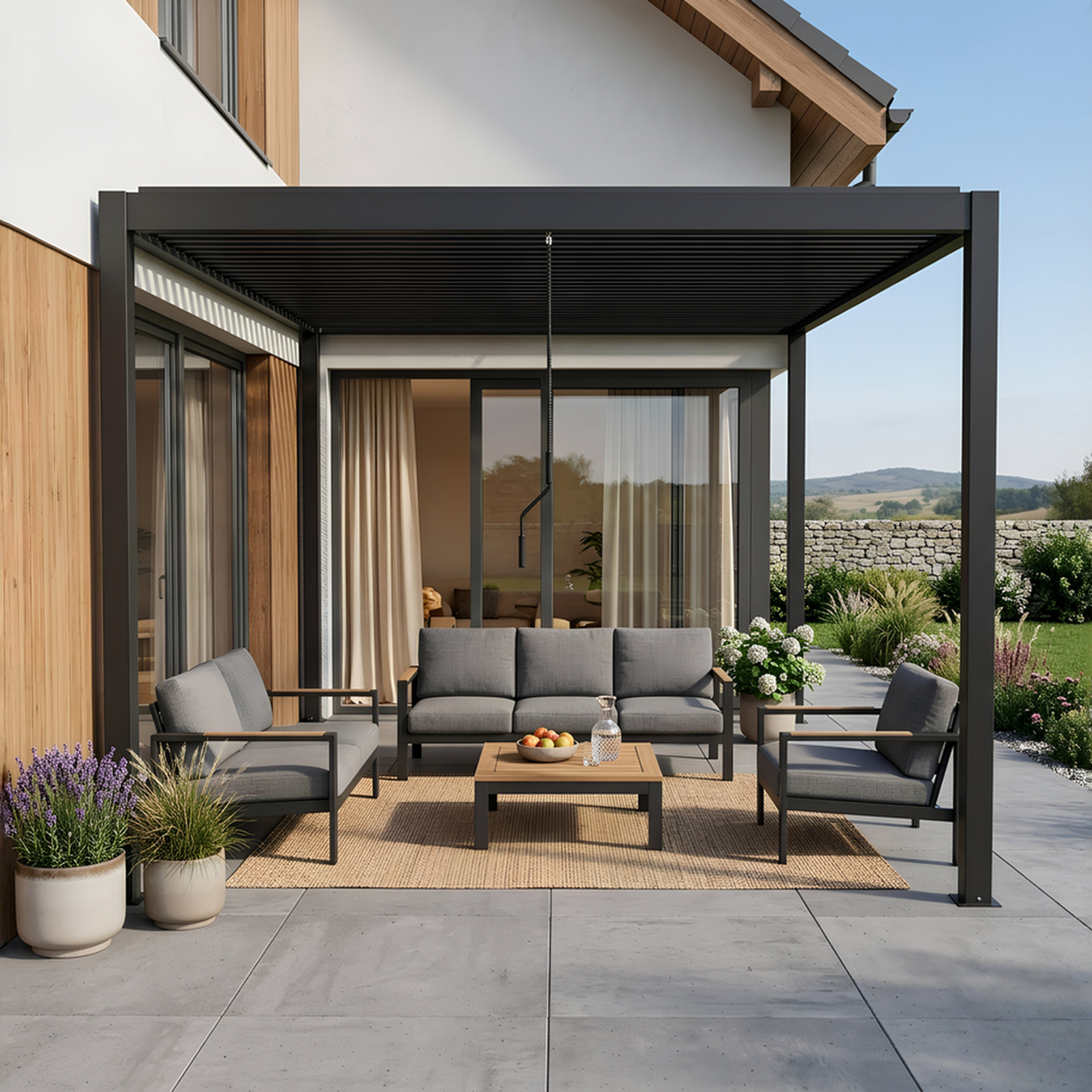 Pergola bioklimatyczna Aluminium 300x300x230 cm antracyt