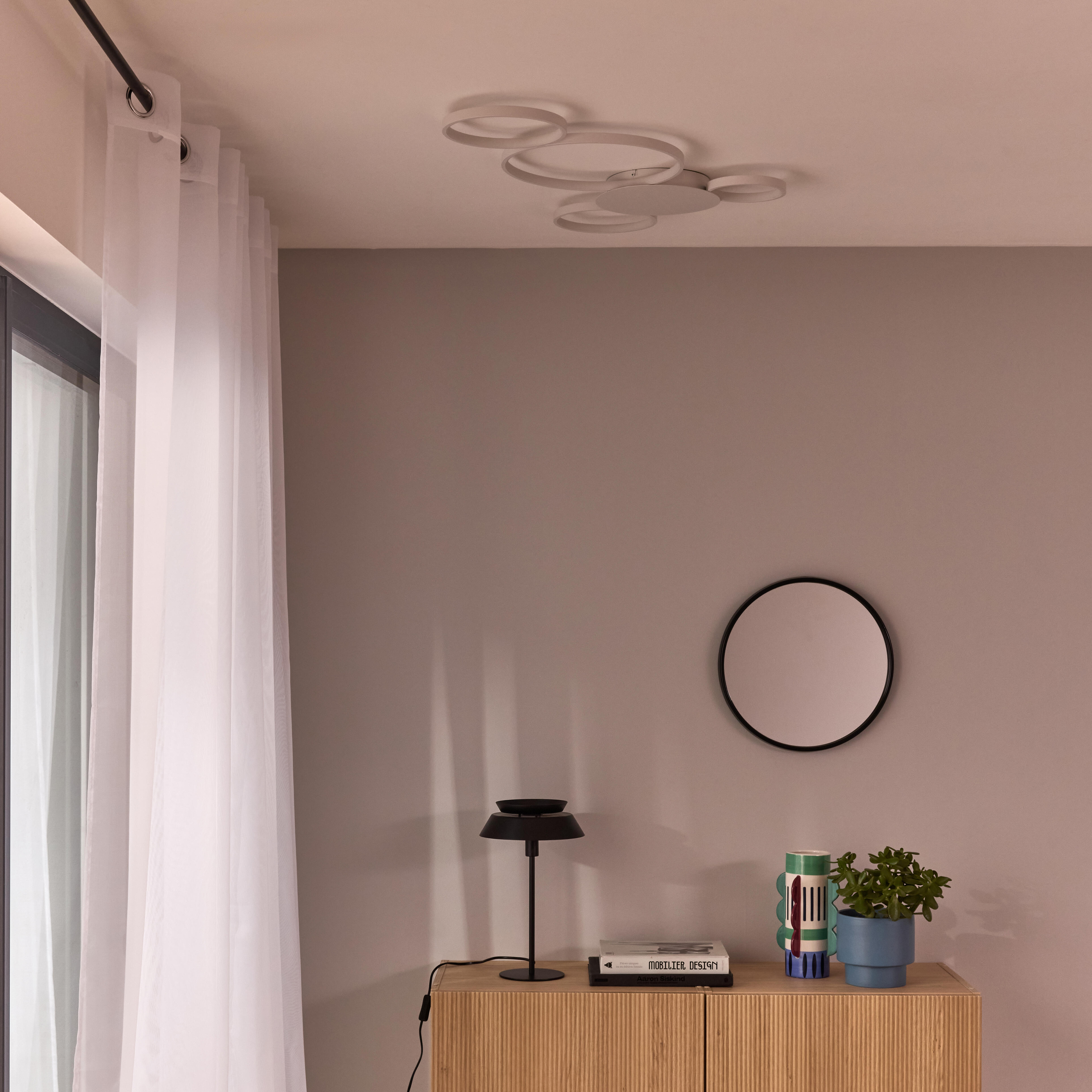 Plafon Tilia LED 7200 lm 41W barwa ciepła, neutralna, zimna 92 cm biały Inspire