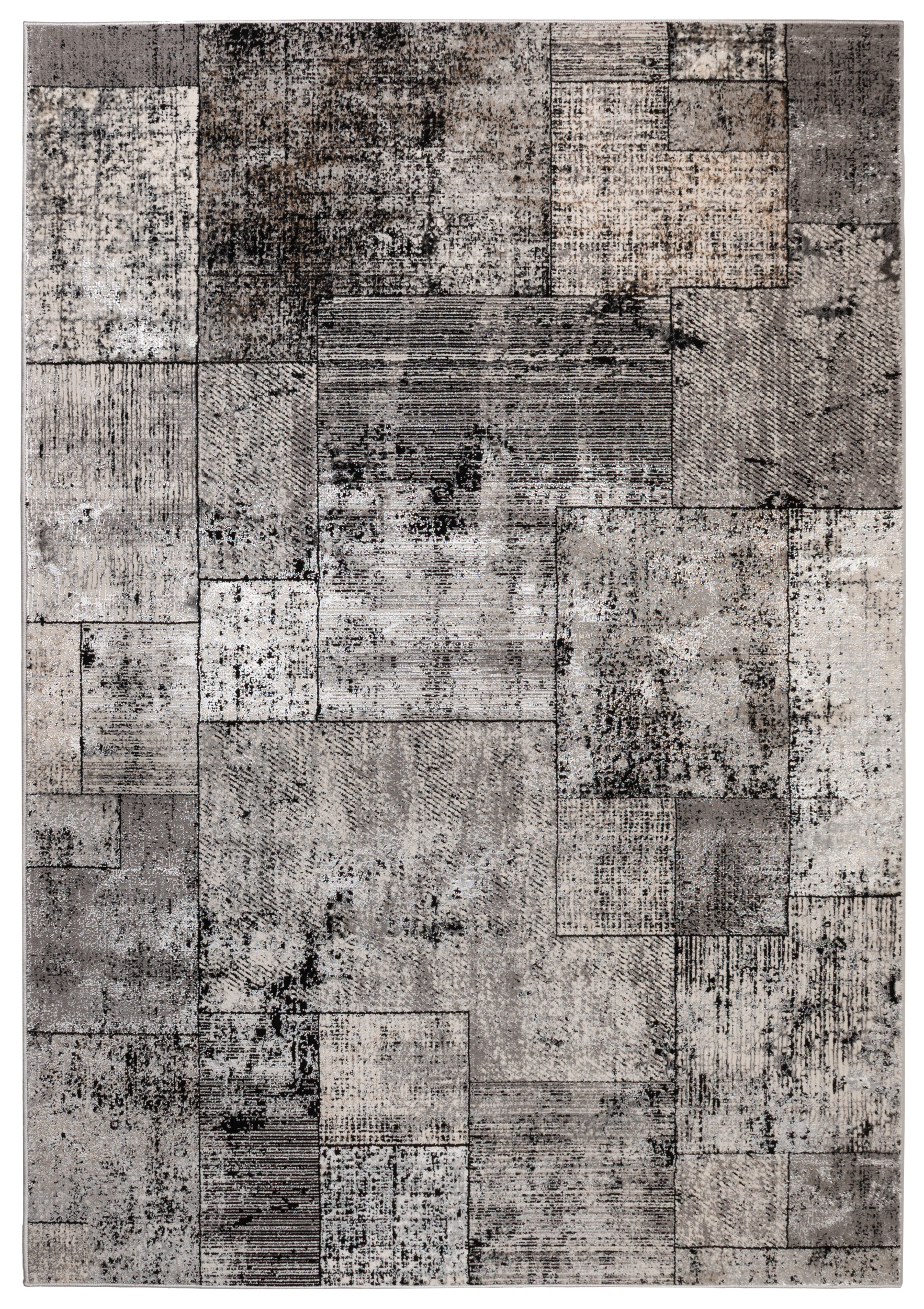 Dywan Century New Patchwork szaro-granatowy 80 x 150 cm
