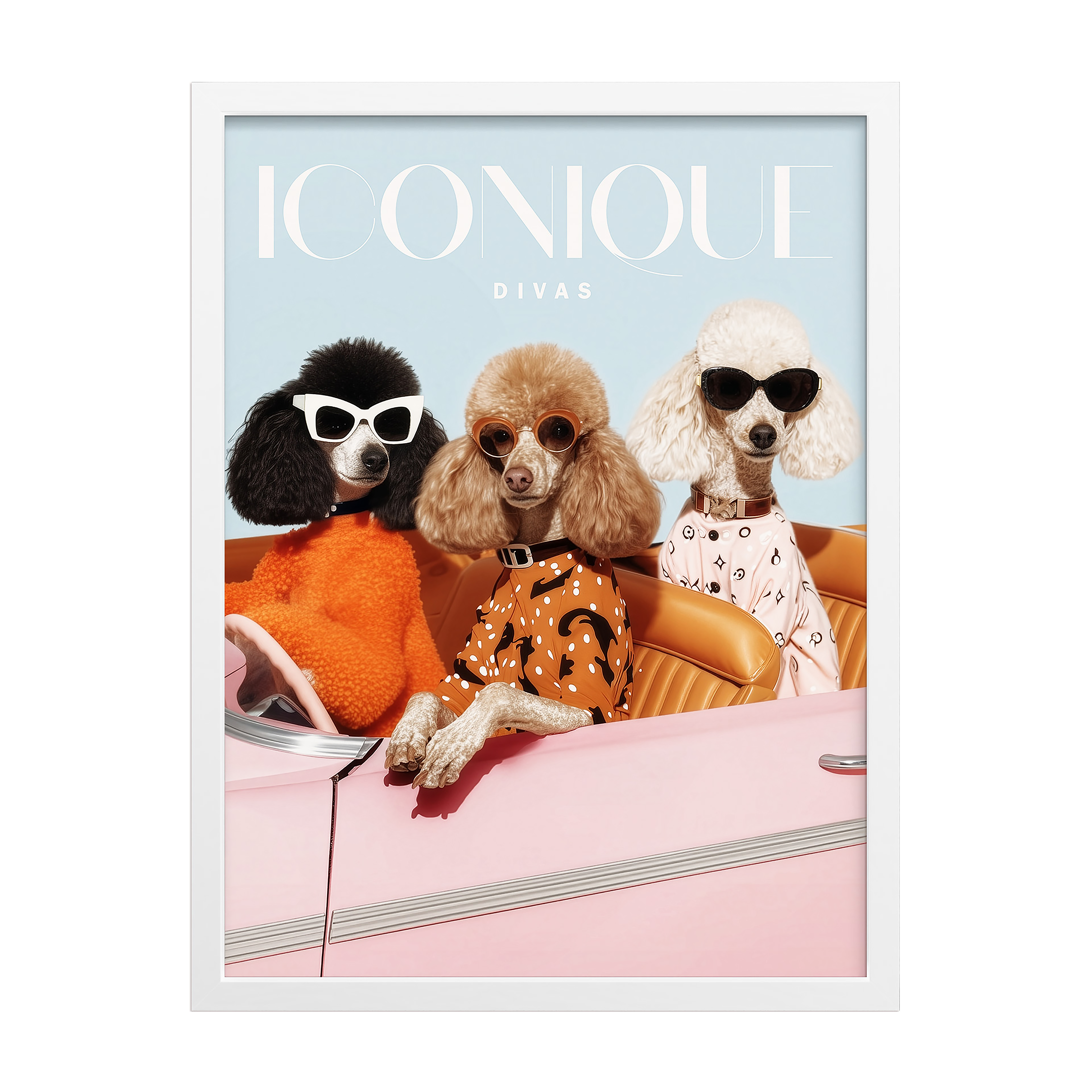 Obraz Modernpik Dogue Psy Pudle Stylish Trio FR632 30 x 40 cm