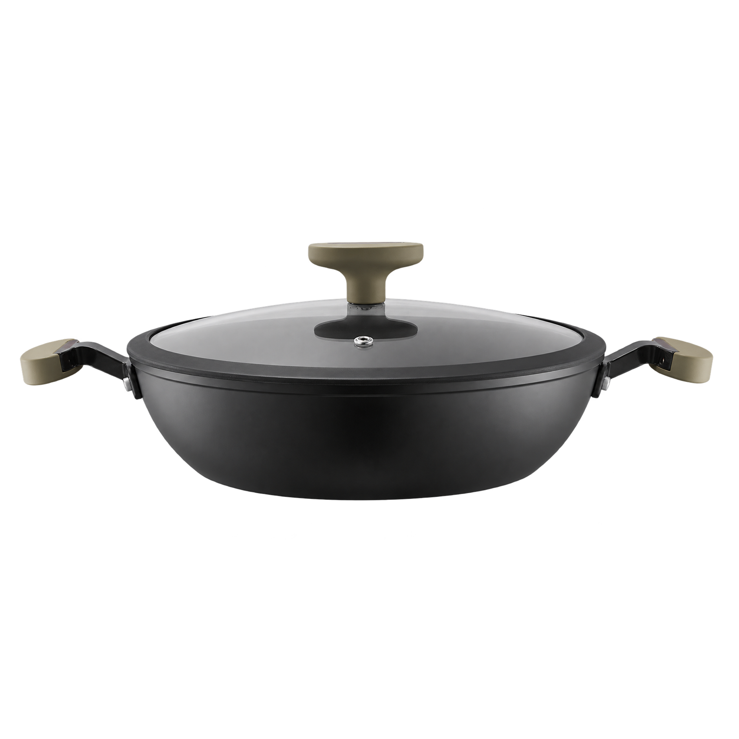 Patelnia głęboka Mossa z pokrywą z powłoką Qualum Basic 28 cm Ambition