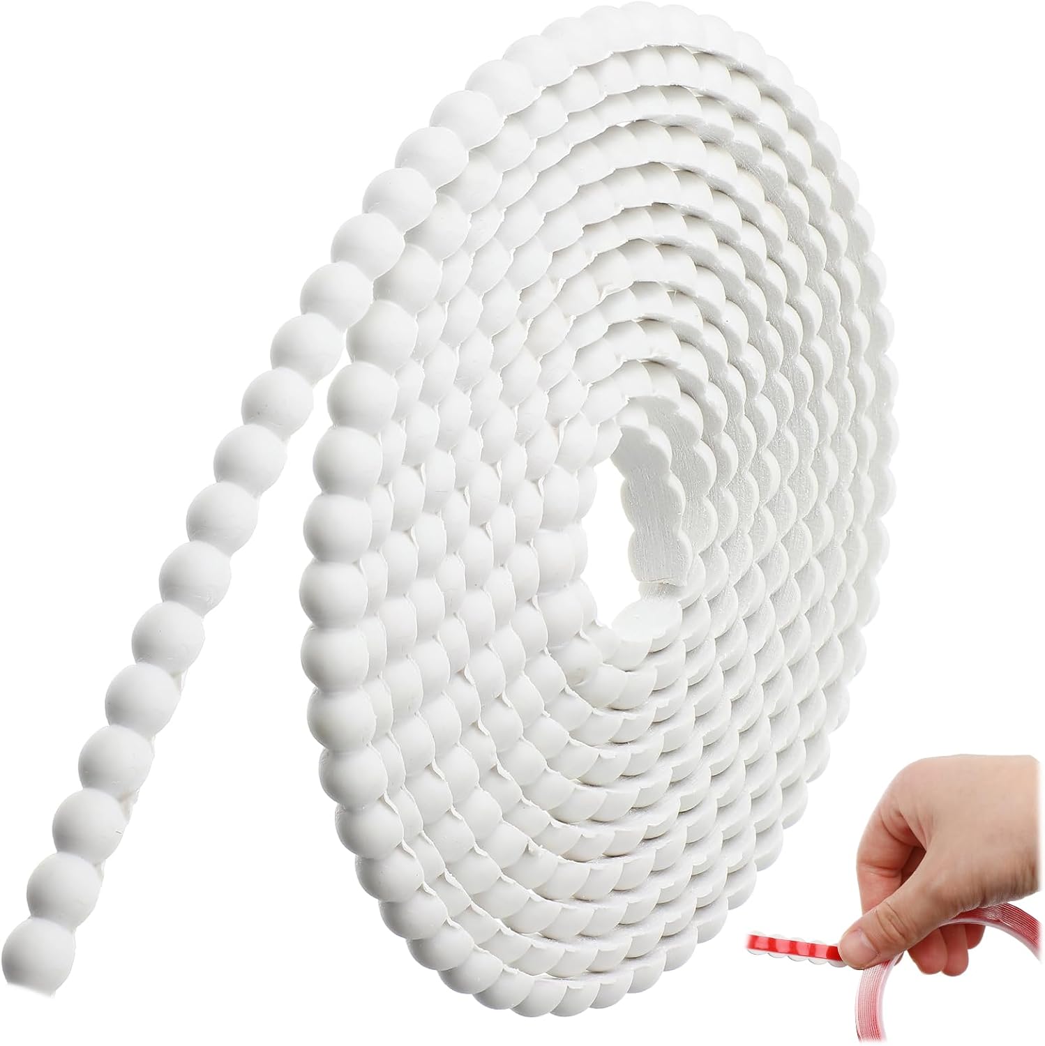 Elastyczna ozdobna listwa – samoprzylepna ścienna listwa dekoracyjna, 1,5 cm x 4 m, dekoracyjna listwa o perłowej fakturze do samodzielnego montażu.