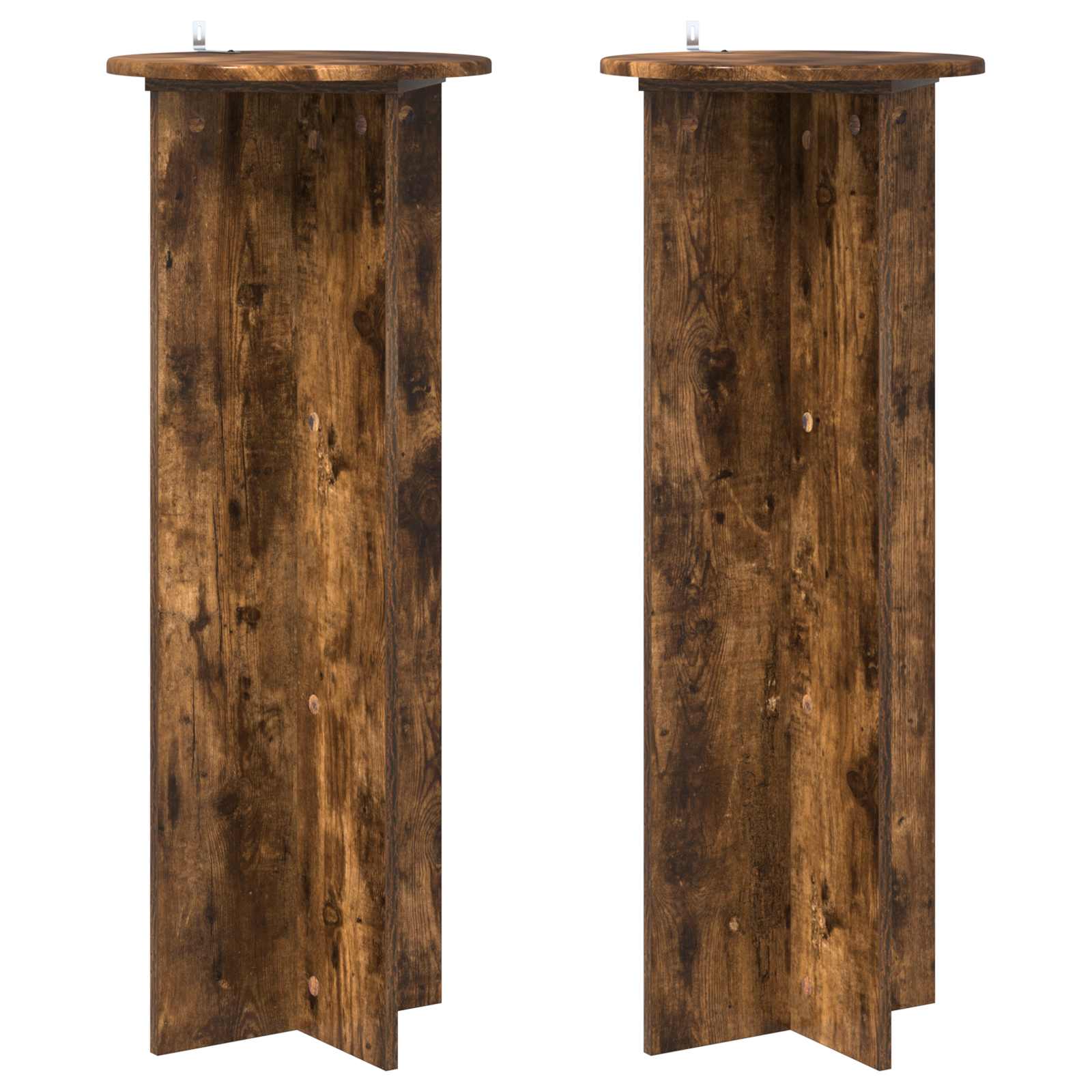 2x Stojak na Rośliny 100 cm Dąb Wędzony Ø40 cm do Salonu