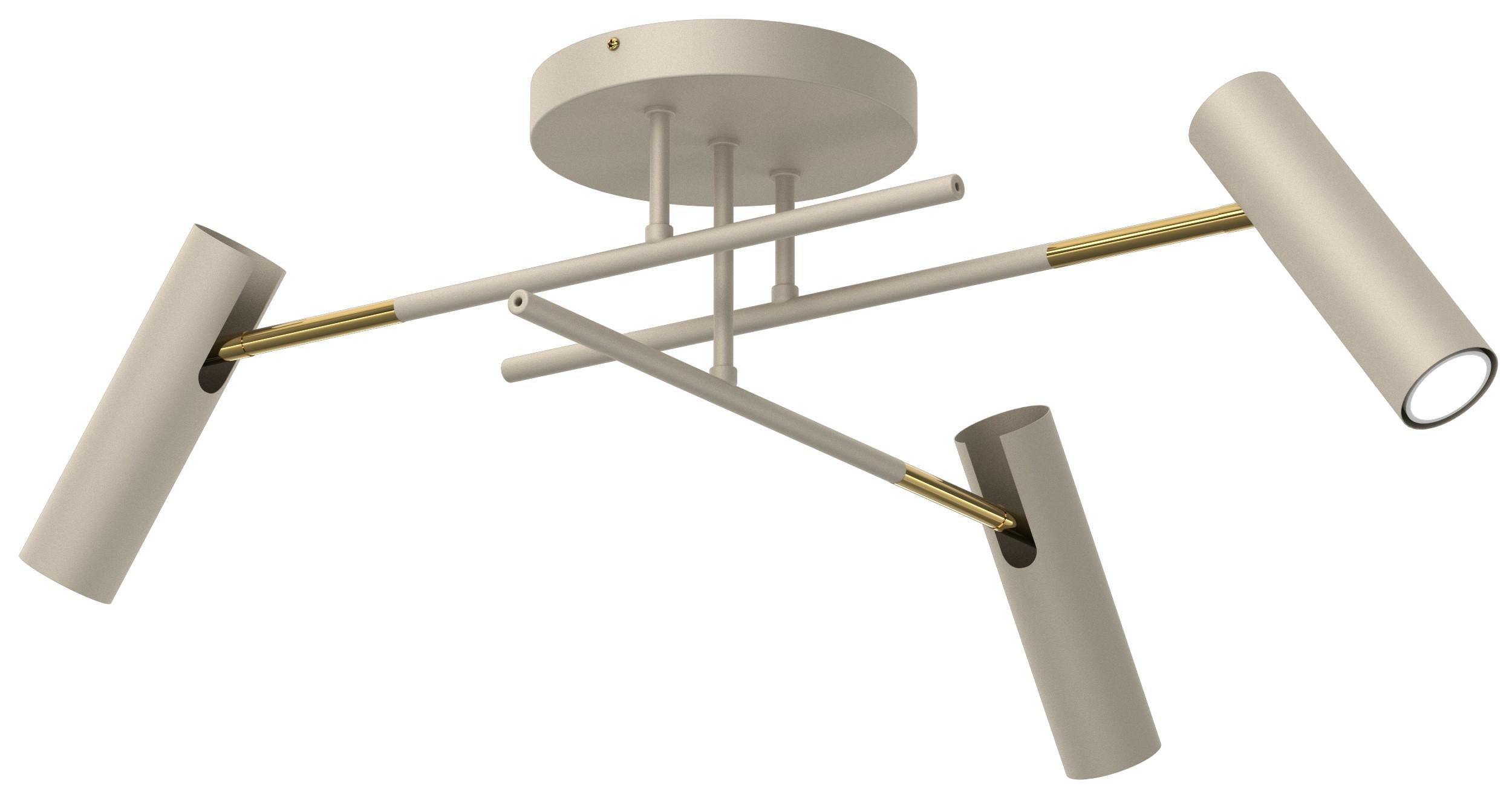 Lampa wisząca Axion kremowo-złoty połysk 3xGU10x8W metal wym:24x89x89cm IP20 Luminex