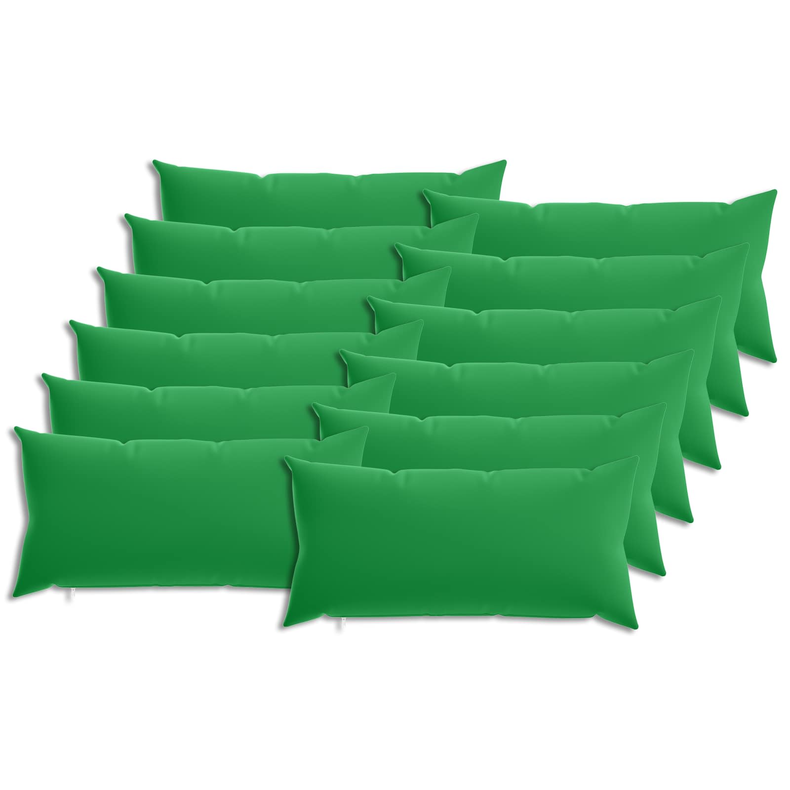 12x Poszewka Dekoracyjna na Poduszkę 40x80 cm Zielona