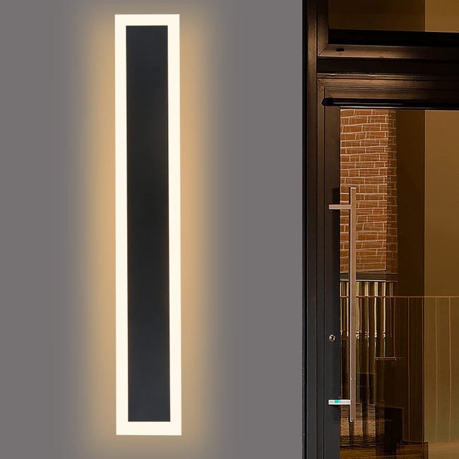 Nowoczesna wodoodporna czarna lampa ścienna LED do użytku zewnętrznego 40cm
