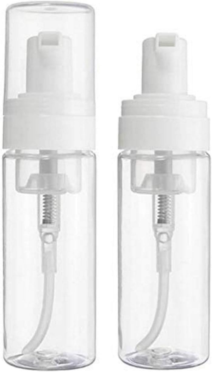 Zestaw 2 pustych plastikowych dozowników piany – butelki podróżne na mydło do twarzy (przezroczyste, 100 ml)