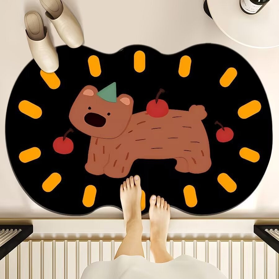 Antypoślizgowy dywanik do łazienki, pochłaniaczka dywanina, tapet do kuchni z urocznym twarzą z bajki, miękki i pralny dywanik do łazienki 40×60 cm