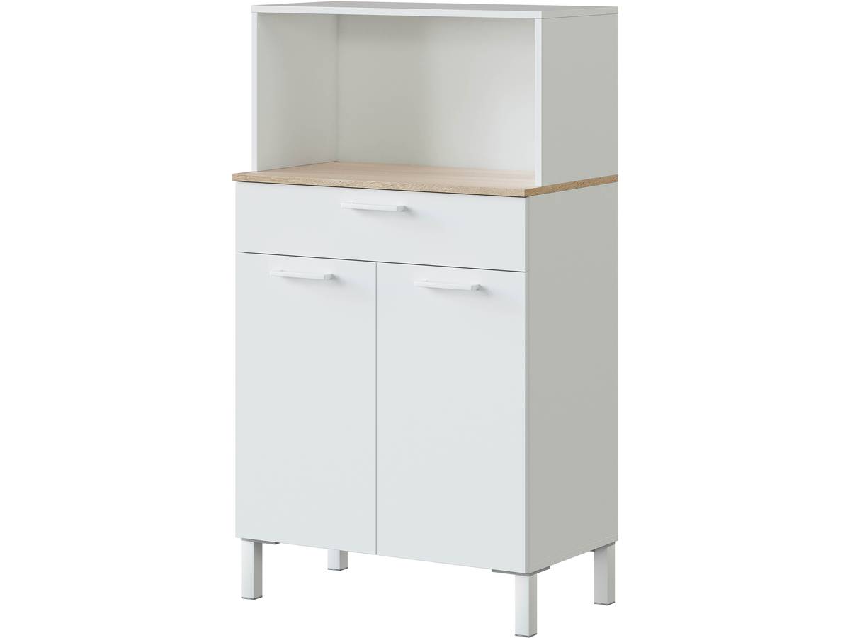 Komoda "Kira" z 2 drzwiami i 1 szufladą - 126 x 72 x 40 cm - biała