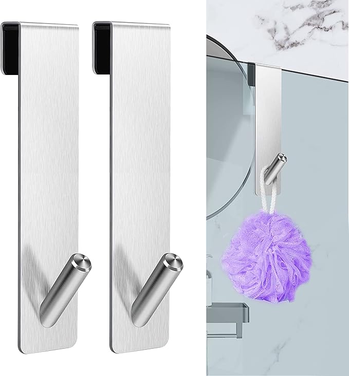 Haczyki Prysznicowe Bez Wiercenia Shower Door Hook Haczyk Prysznicowy Inox Shower Hook Haczyk na drzwi do bezramowej szklanej kabiny prysznicowej cm
