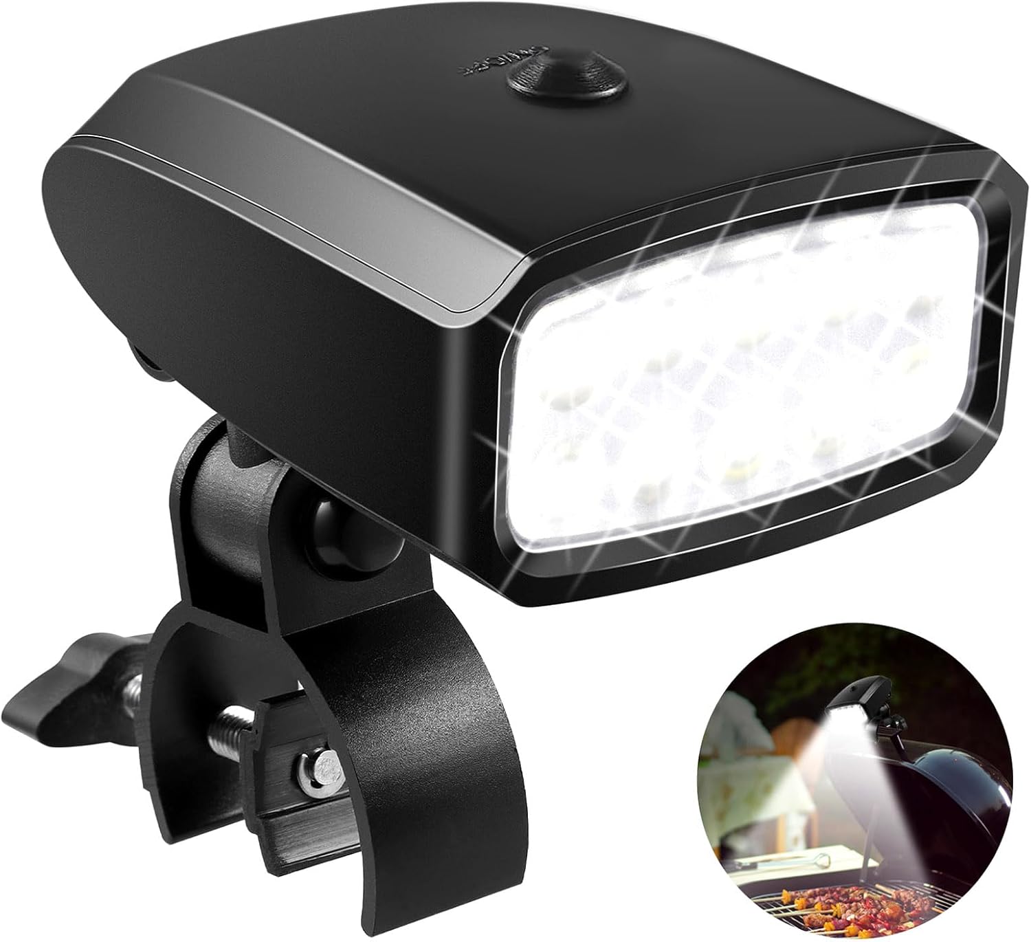 Lampa do grilla z 10 diodami LED i klipsem C – idealny prezent na grilla, kemping, jazdę na rowerze i oświetlenie nocne