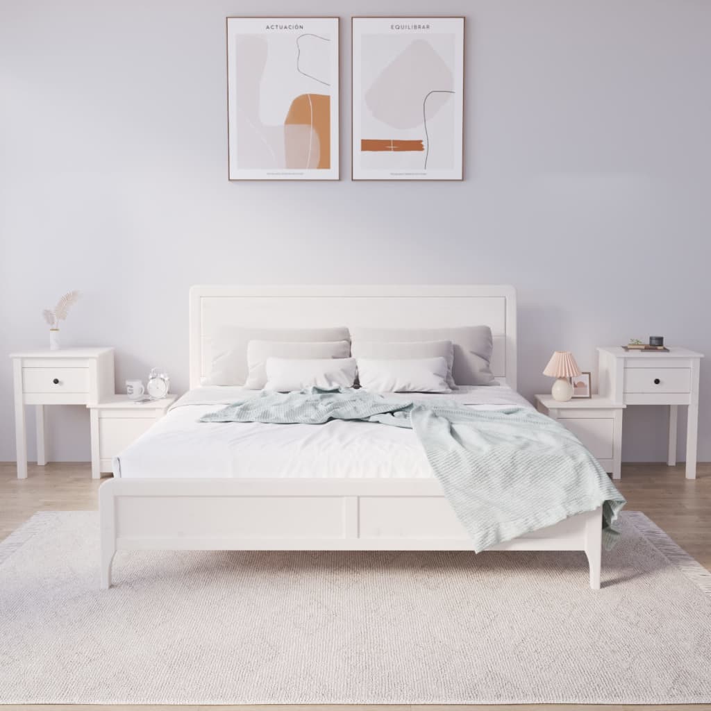 Szafki nocne, 2 szt, białe, 79,5x38x65,5 cm lite drewno sosnowe vidaXL