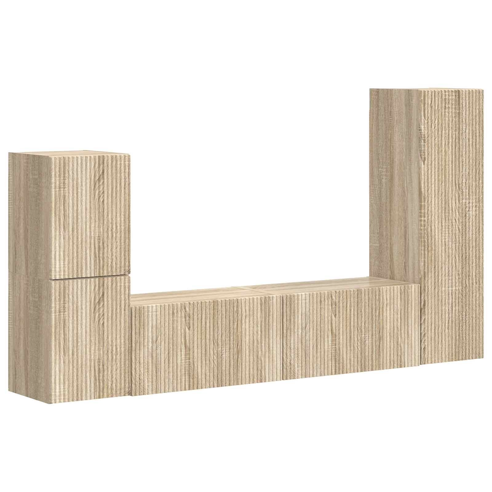 Zestaw szafek RTV 4 pcs Dąb Sonoma Drewno inżynieryjne