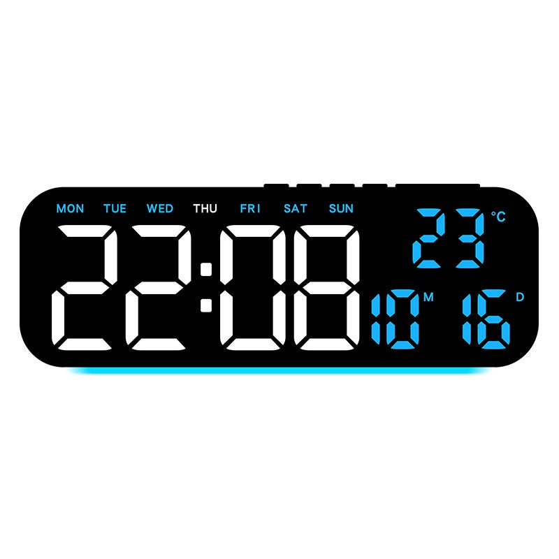Cyfrowy budzik, zegar nocny, 4 poziomy jasności, nocne światło otoczenia, podwójny alarm, timer, zasilanie przez USB dla osób o głębokim śnie