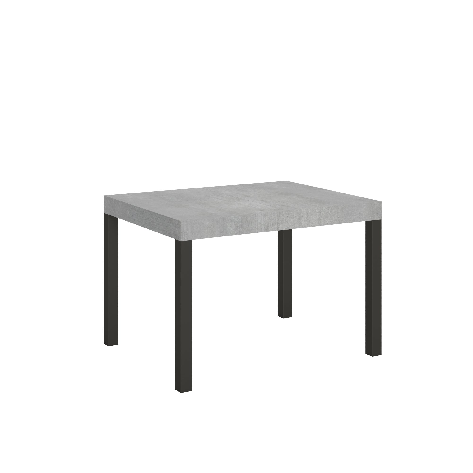 Mesa moderna de uso diario con efecto hormigón, 70x110/194 cm, texturizada y robusta, cemento antracita.